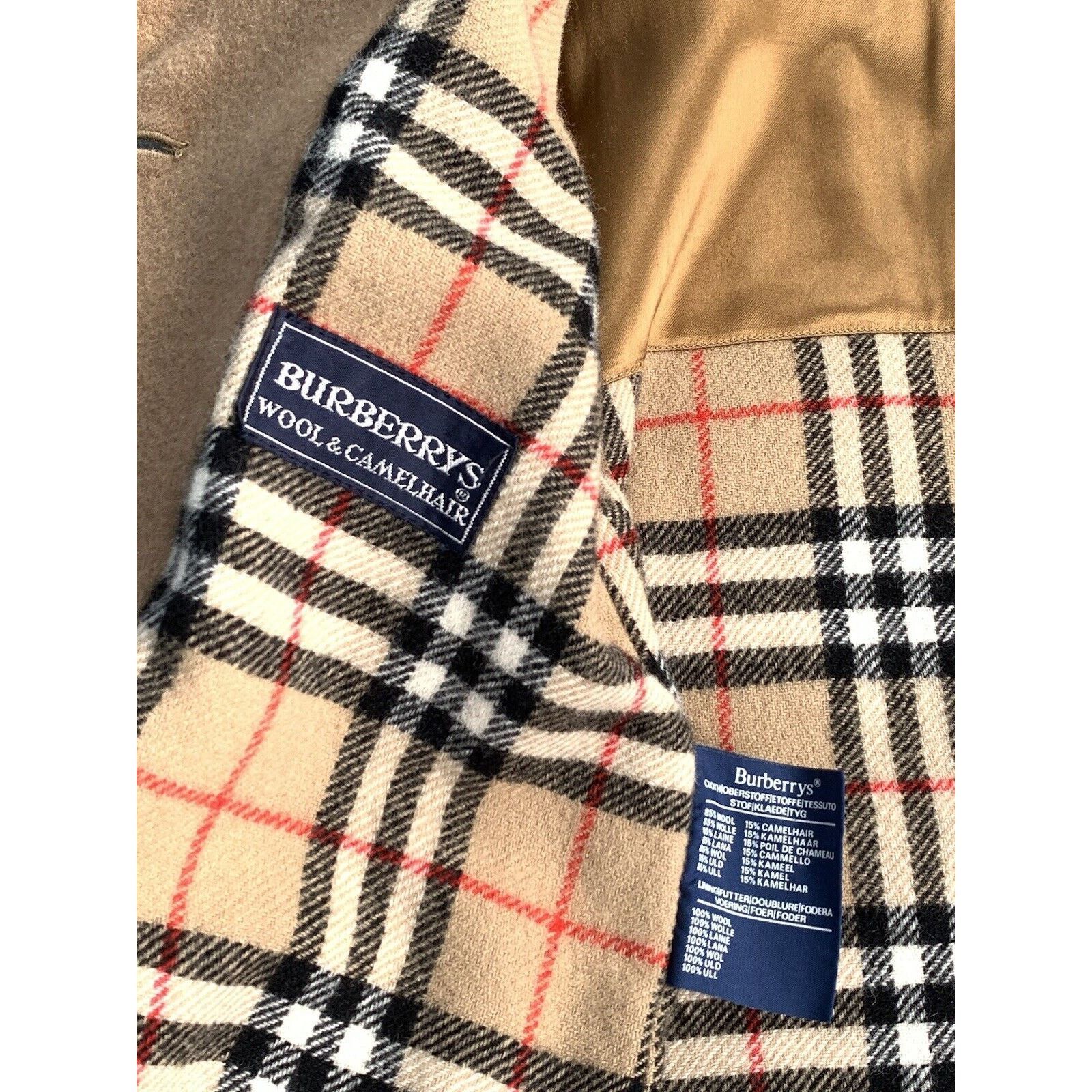 Burberry × Vintage Women's BURBERRYS CAMEL HAIR Wool Trench Coat Jacket UK 12 M Size M / US 6-8 / IT 42-44 - 19 Thumbnail