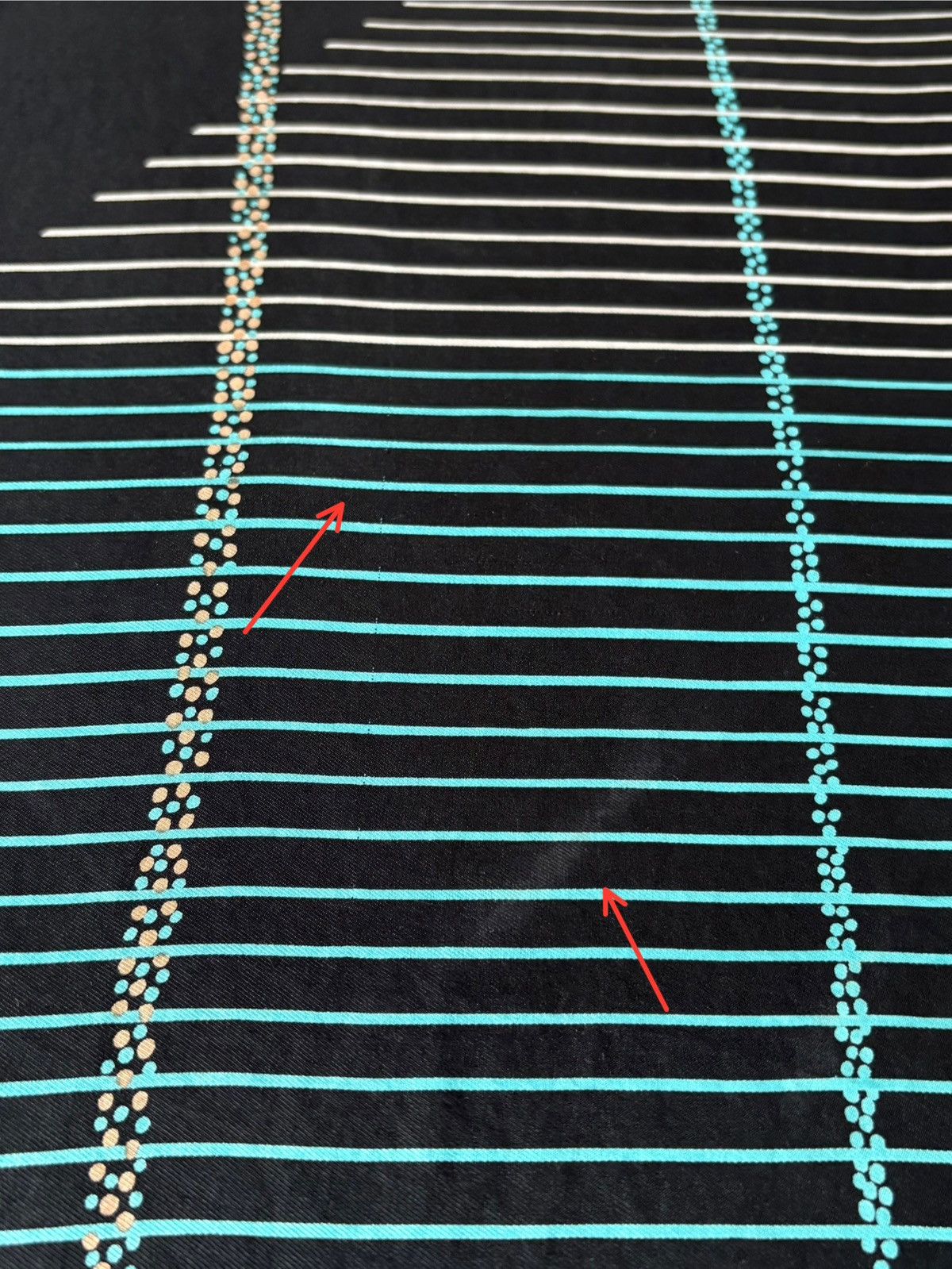 Christian Dior Monsieur Christian Dior Vintage Silk Striped Scarf Blue Black Scarves Size ONE SIZE - 4 Thumbnail