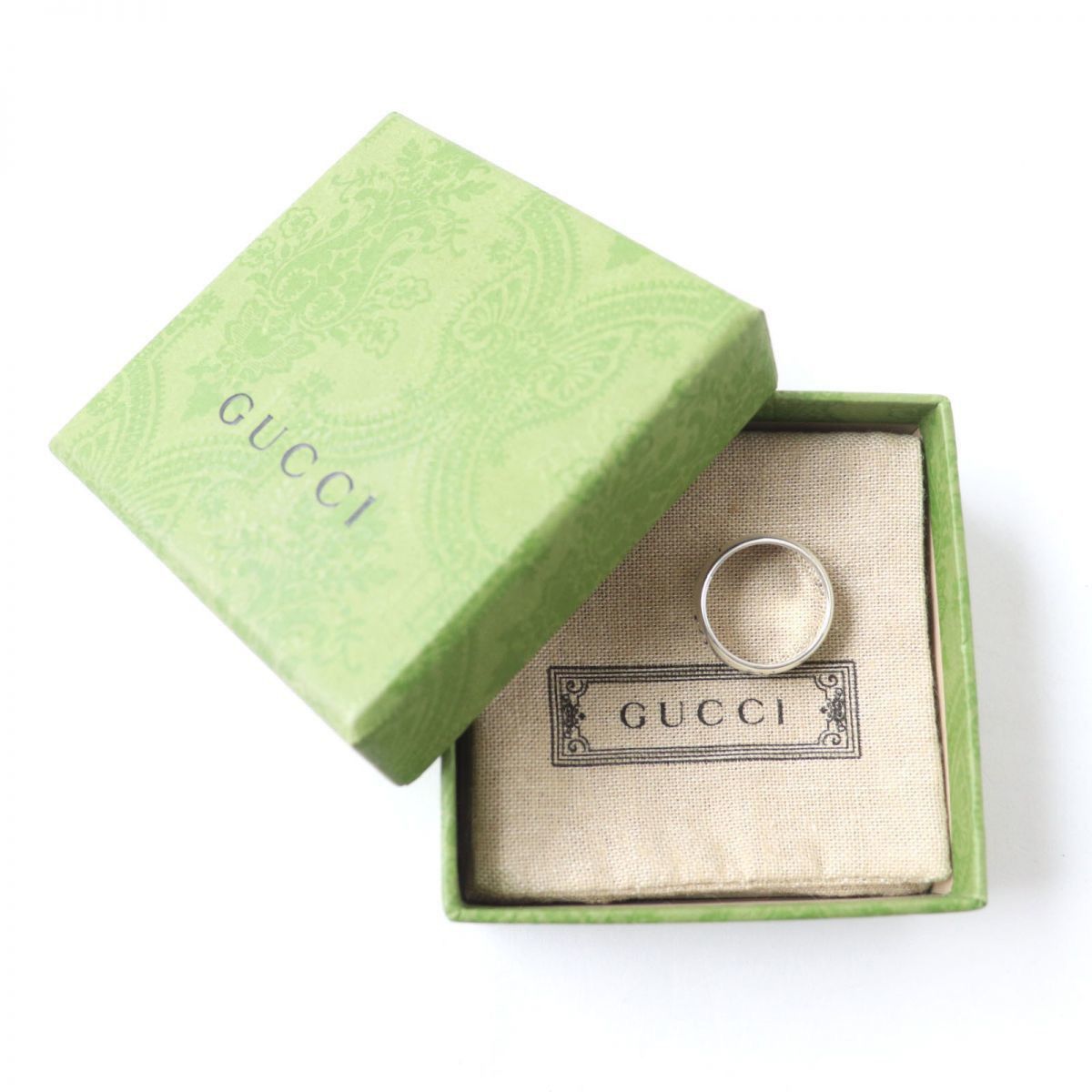 image of Gucci Blind For Love Silver Ring Size 9, Men's