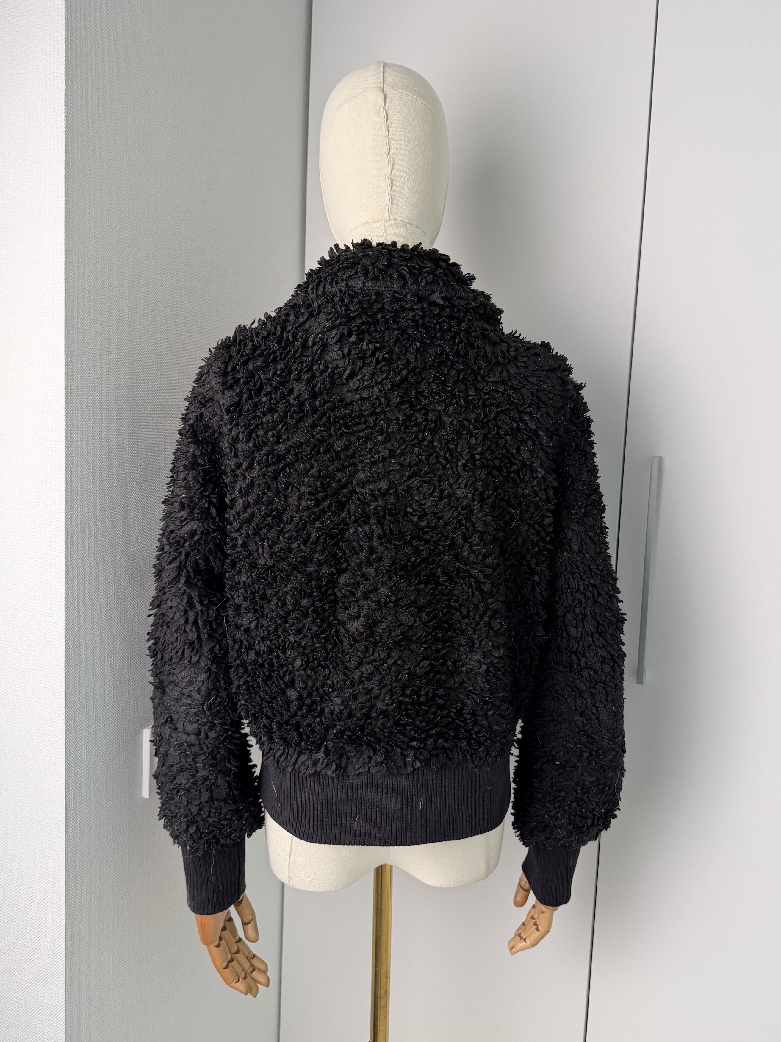 Vintage Vintage Black Teddy Fleece Jacket Women's Zip Up Cropped Size M / US 6-8 / IT 42-44 - 4 Thumbnail