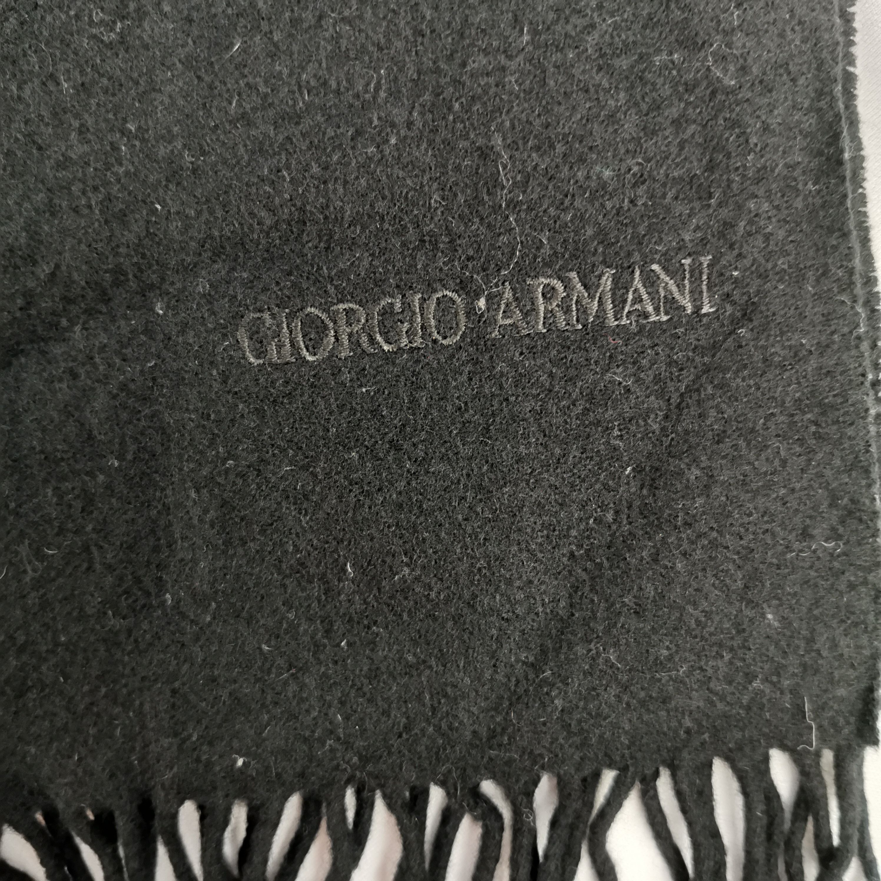 Giorgio Armani Vintage Giorgio Armani Scarf Wool Fringe Winter Scarves - . Size ONE SIZE - 4 Thumbnail