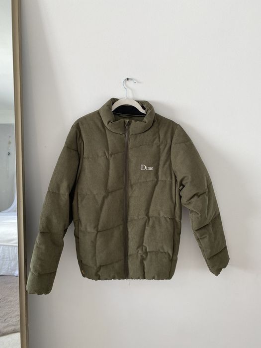 Dime Dime Green Corduroy Wave Puffer Jacket | Grailed