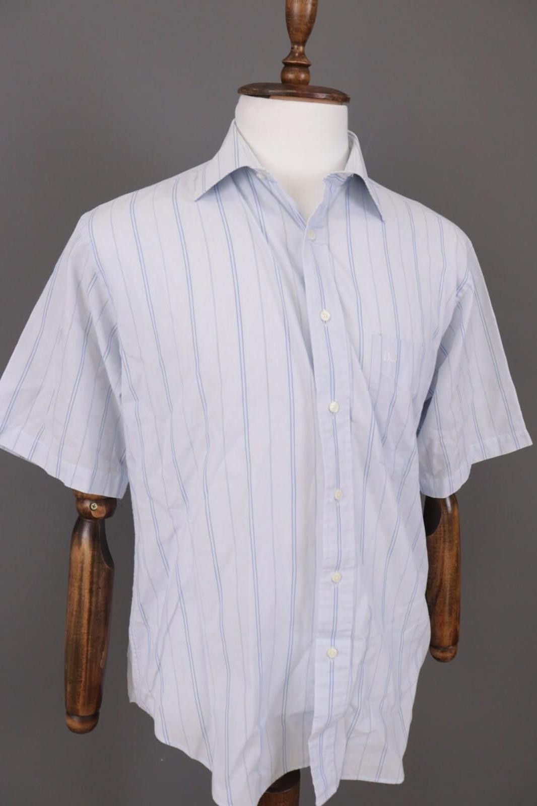 Christian Dior Monsieur Vintage Christian Dior Blue Stripe Dress Shirt Size 41 / 16 Size US M / EU 48-50 / 2 - 5 Thumbnail