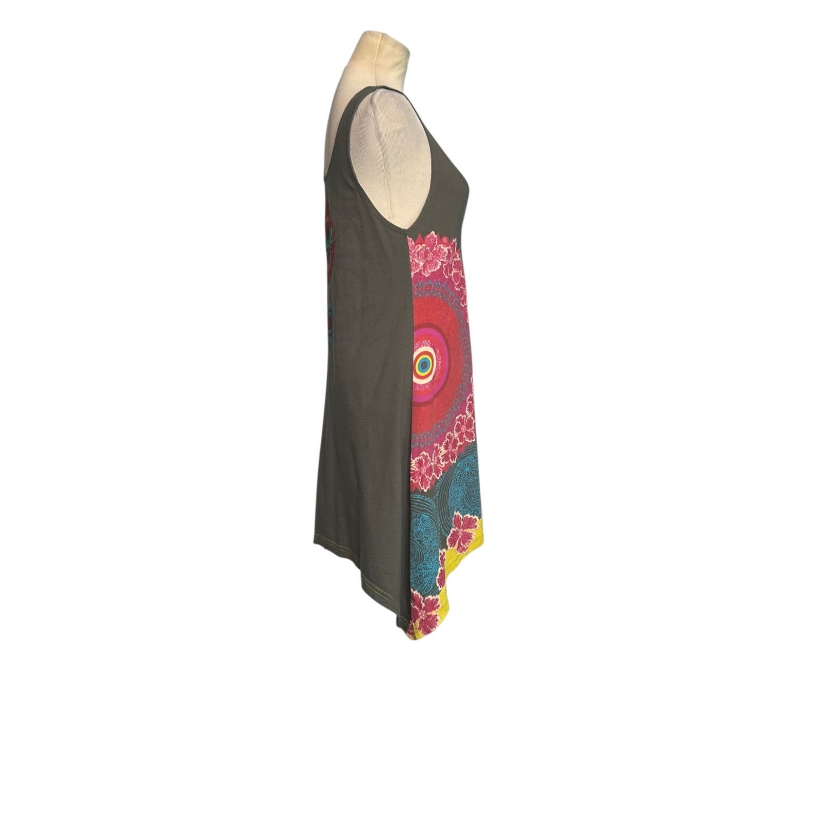Desigual Desigual Green and Pink Asymmetrical Tunic Dress size Medium Size M / US 6-8 / IT 42-44 - 13 Thumbnail
