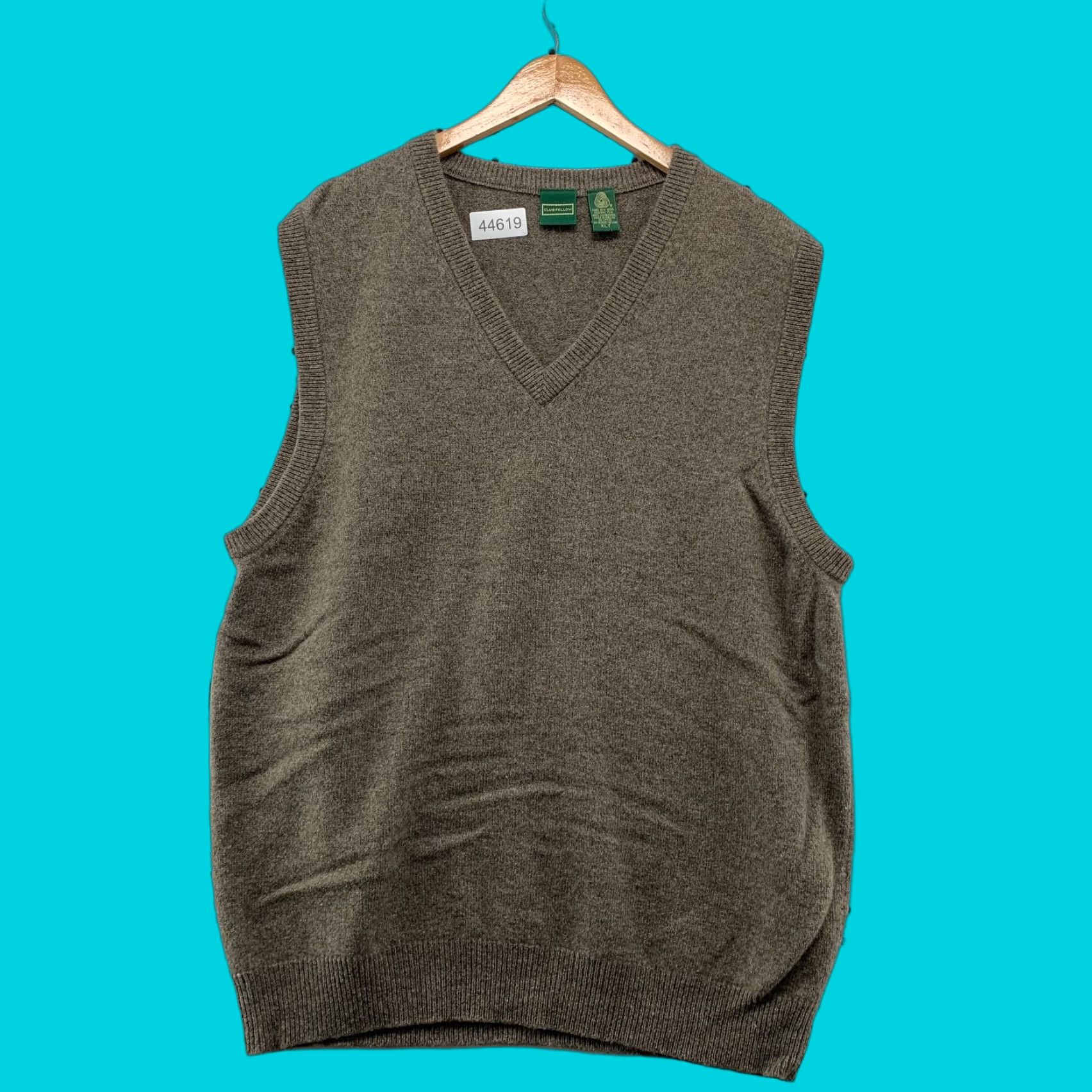 Vintage VINTAGE Clubfellow Sweater Vest Mens XL Tall 100% Lambswool Brown Wool Knit V-Neck Sleeveless Size US XL / EU 56 / 4 - 1 Thumbnail
