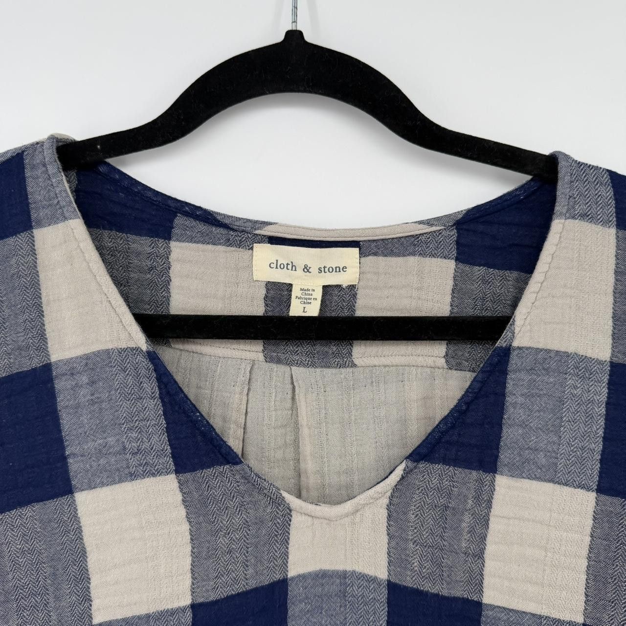 Anthropologie Anthropologie Cloth and Stone Plaid Front Tie Top Blouse Size L / US 10 / IT 46 - 3 Thumbnail