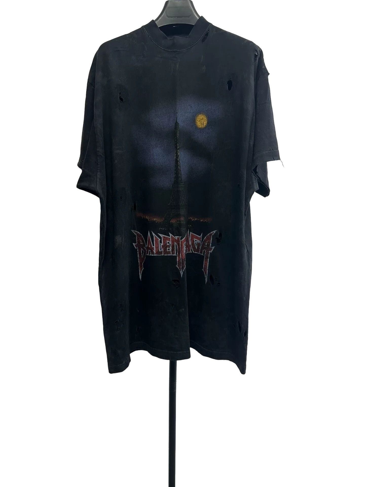 Balenciaga Balenciaga Eiffel Tower Distressed T-Shirt Size 1 Size US S / EU 44-46 / 1 - 1 Thumbnail