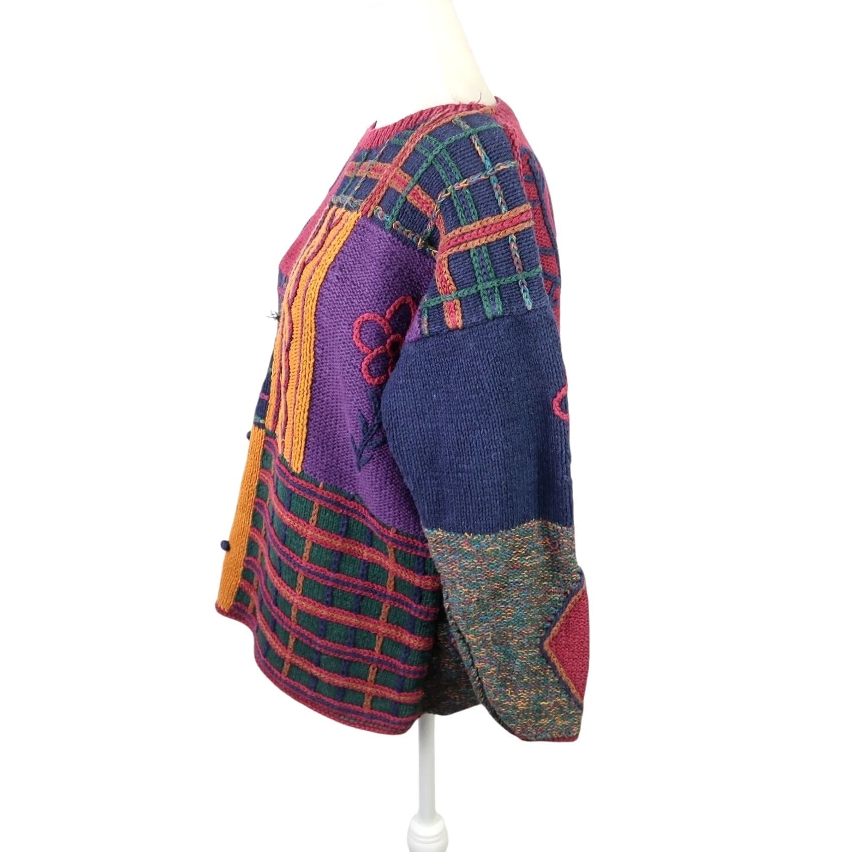 Vintage VINTAGE Casual Elements sweater Patchwork Plaid Embroidered Crew Neck Women S Size S / US 4 / IT 40 - 3 Thumbnail
