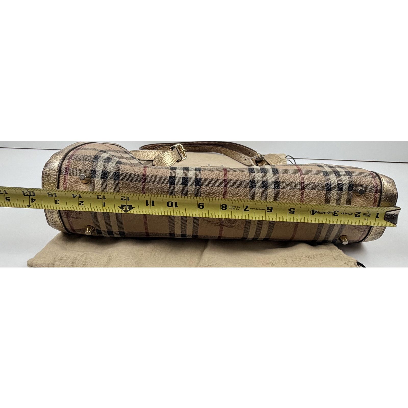 Burberry Burberry Burberry Haymarket Check Gold Coated Bag Size ONE SIZE - 9 Thumbnail