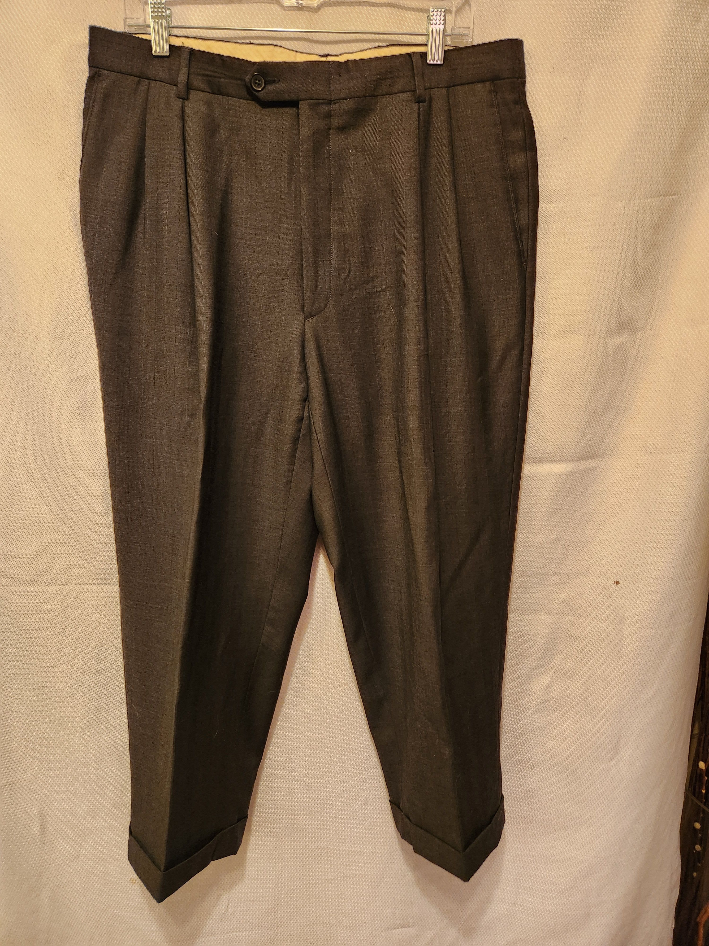 Murano Vintage 90's Italian Made Gray Single Breast 100% Wool Suit Size 44S - 4 Thumbnail