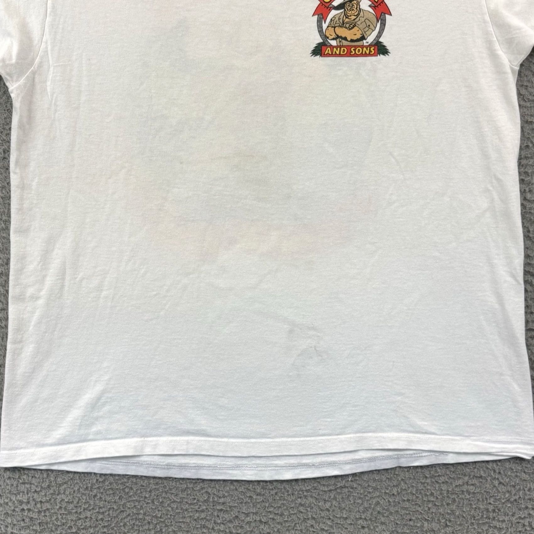 Gildan VINTAGE Gildan Fishing Shirt Mens XL White 90s Short Sleeve Nature Outdoor Graphic USA Size US XL / EU 56 / 4 - 3 Thumbnail
