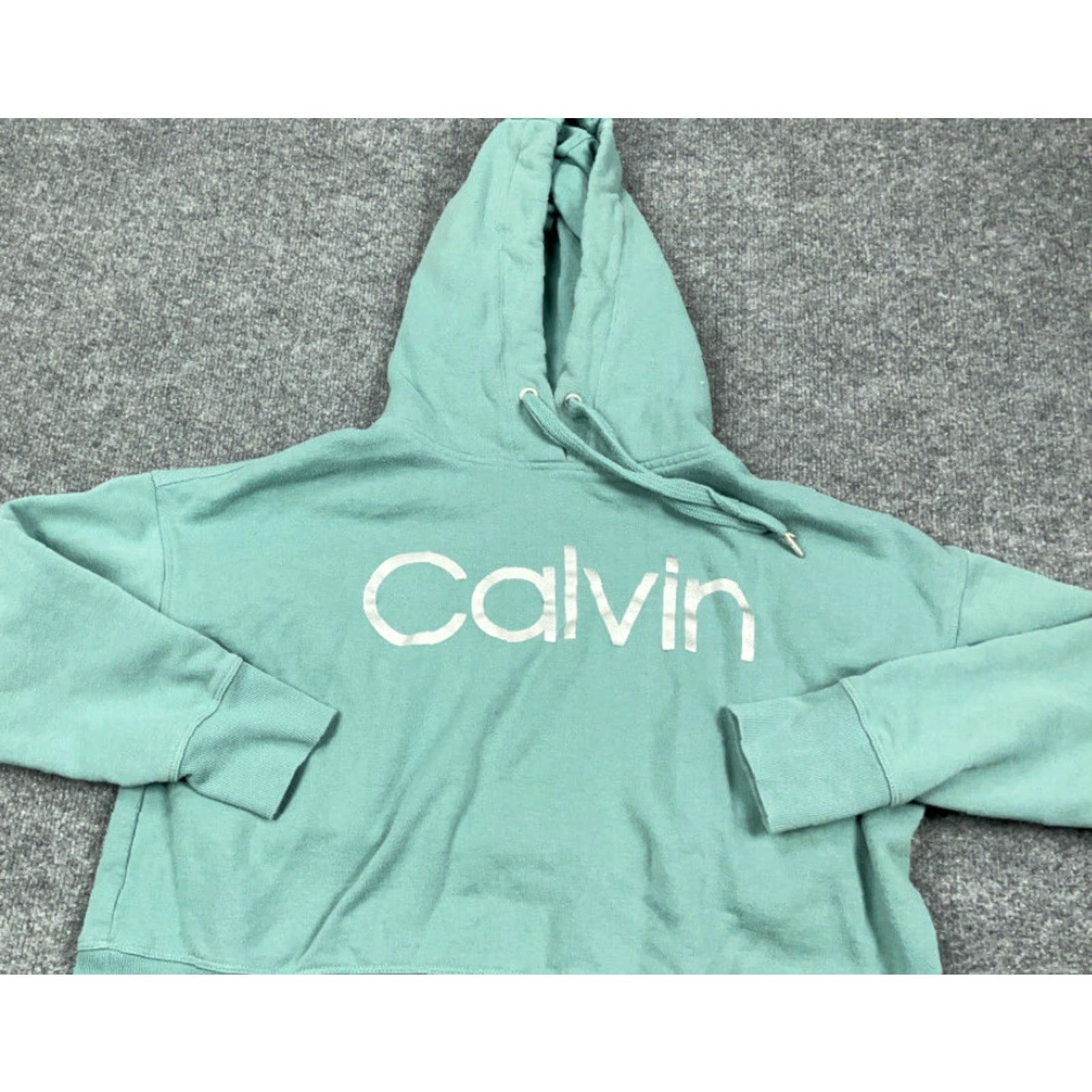 Calvin Klein Calvin Klein Hoodie Women XL Green Cropped Performance Pullover Sweatshirt Graphic Print Size XL / US 12-14 / IT 48-50 - 3 Thumbnail