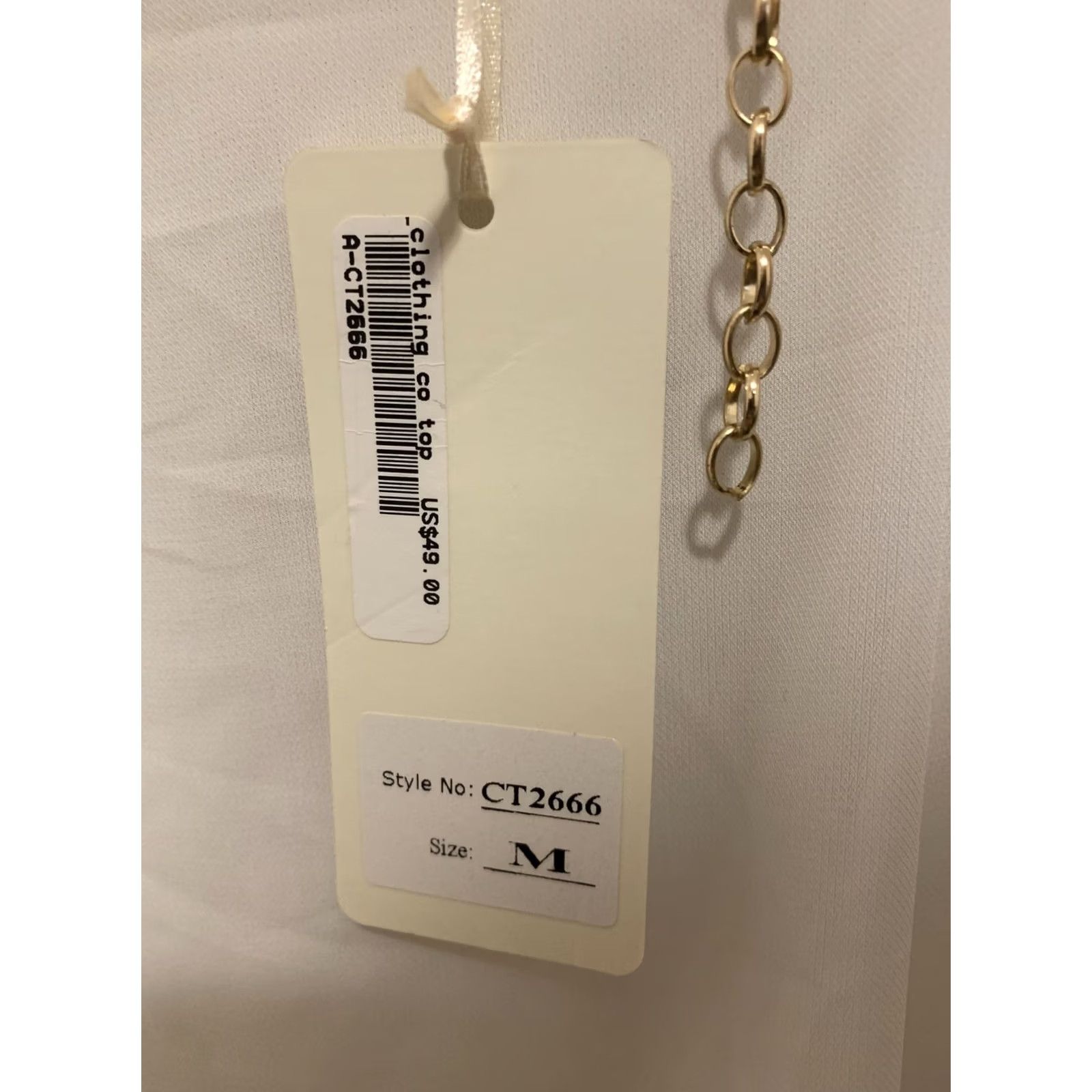 Vintage NWT The Clothing Company Tank Women MEDIUM White Chain B666 Sleeveless High Neck Sheer Polyester Breathable Casual Size M / US 6-8 / IT 42-44 - 5 Thumbnail