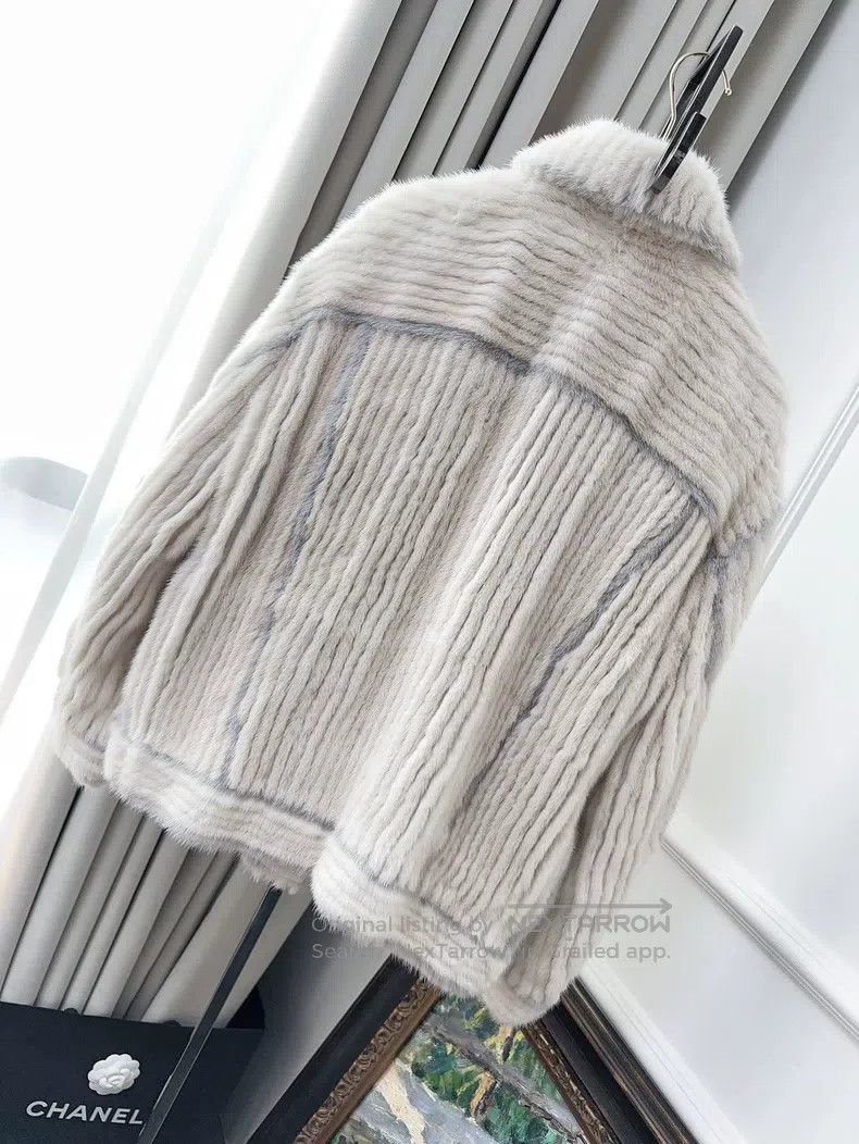 Fendi Fendi Pinkish blue and gray mixed with white fur-trimmed c Size XXS / US 00 / IT 34 - 2 Thumbnail