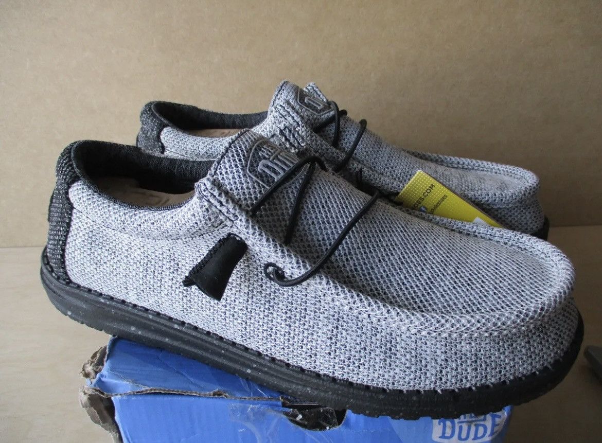 Sanuk Hey Dude Men's Wally Stretch Poly Dark  SlipOn Shoes NIB Grailed