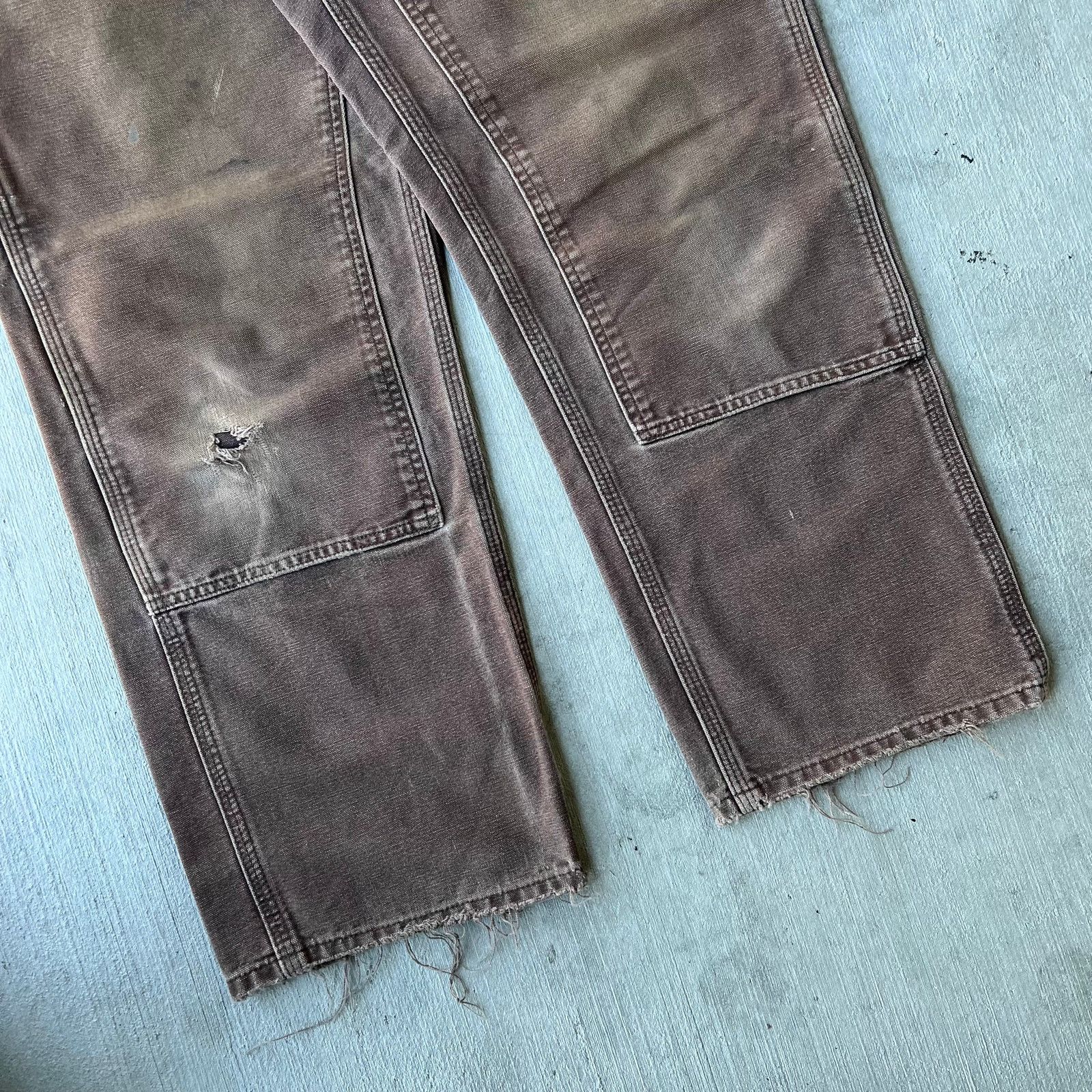 Carhartt × Vintage Carhartt brown faded double knee work wear carpenter pants Size US 31 - 3 Thumbnail
