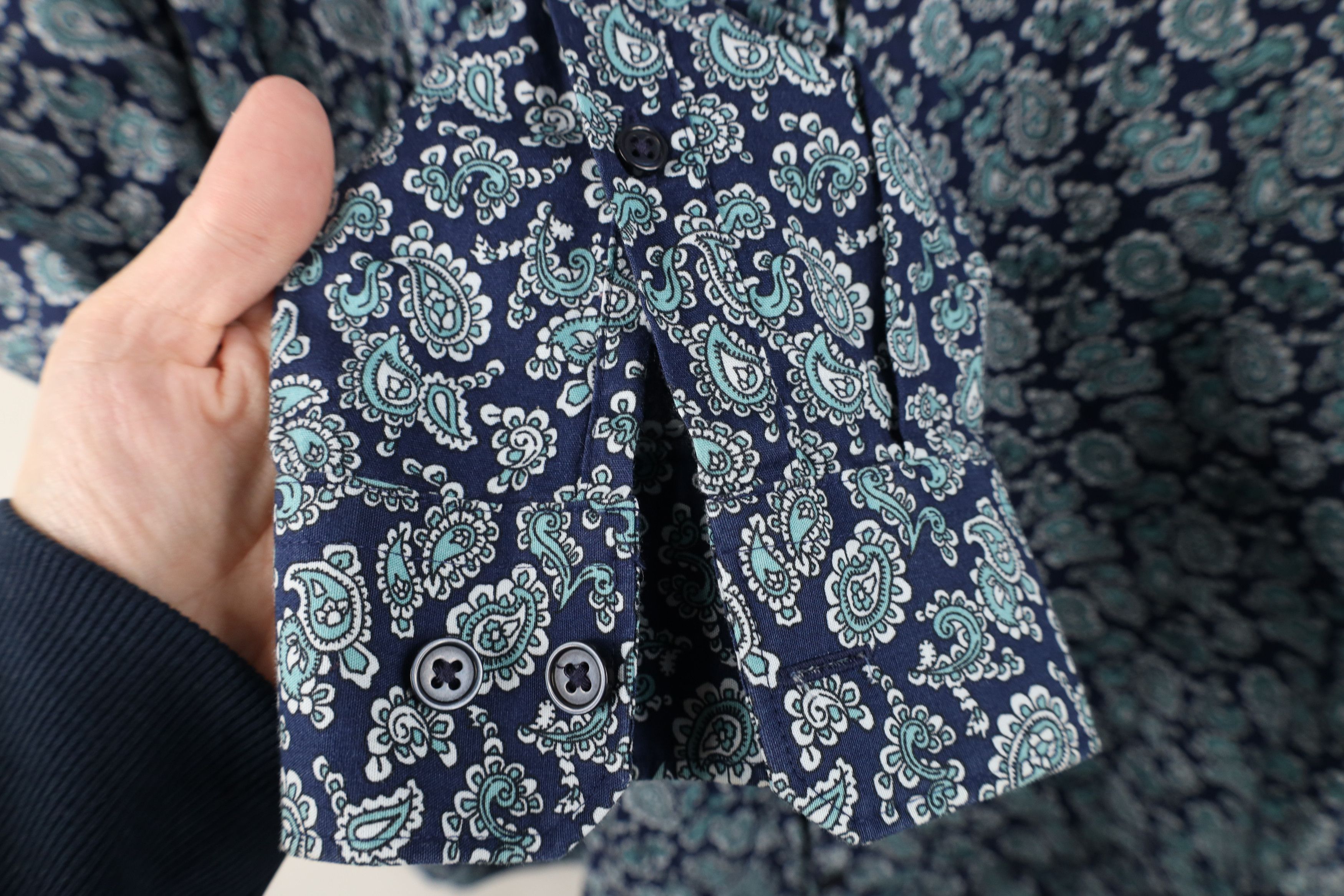 Express Express Fit Paisley Tapestry Collared Button Shirt Cotton Size US XXL / EU 58 / 5 - 4 Thumbnail