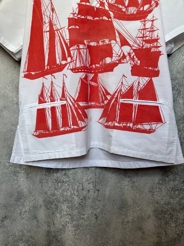 Vintage 1960s The Bagshaws St. Lucia Sailing Ship Print Shirt Dagger Size US M / EU 48-50 / 2 - 8 Thumbnail