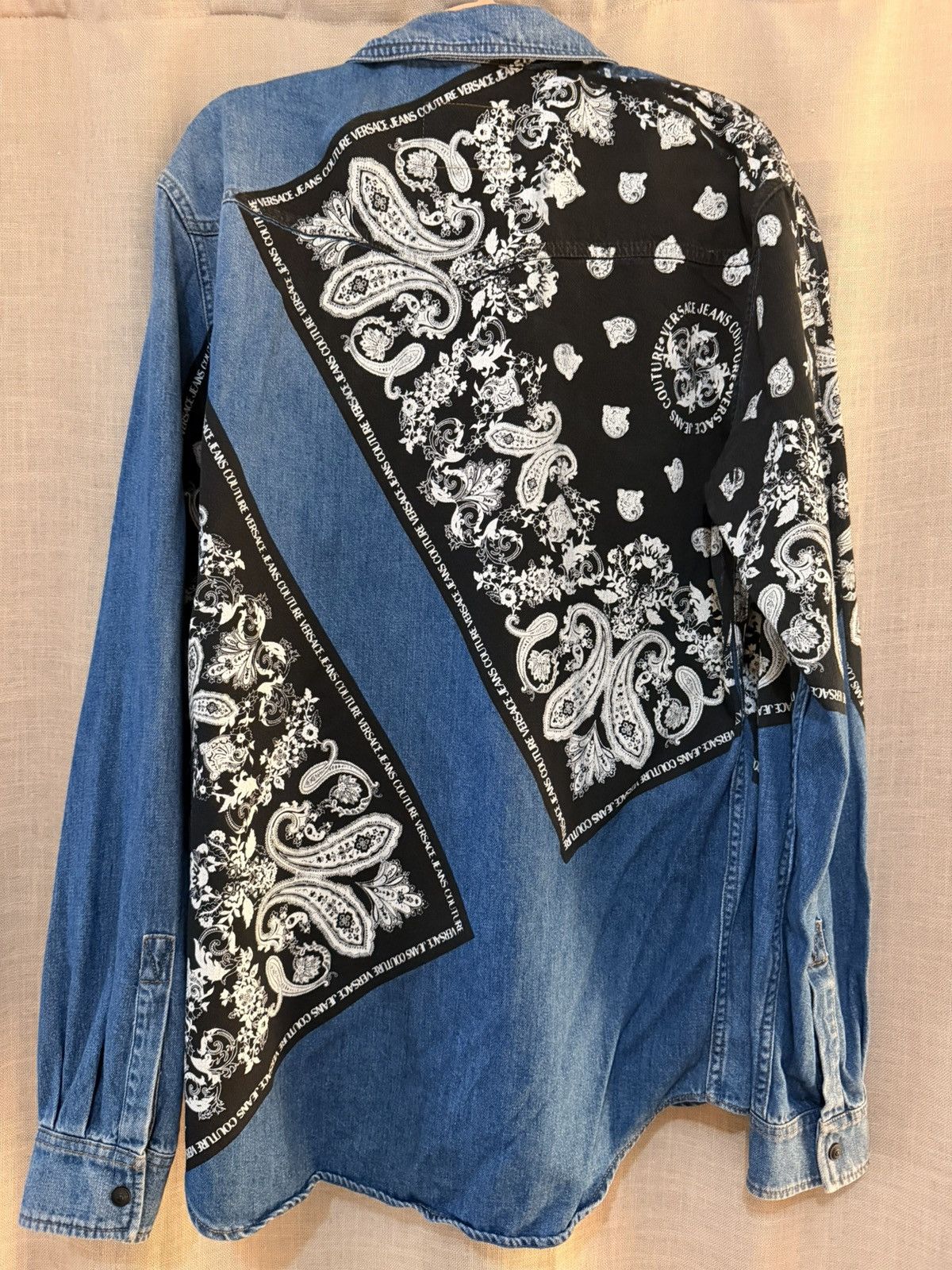 Versace Jeans Couture Versace Jeans Couture Bandana Blue Denim Avante Garde Jacket Size US M / EU 48-50 / 2 - 2 Thumbnail