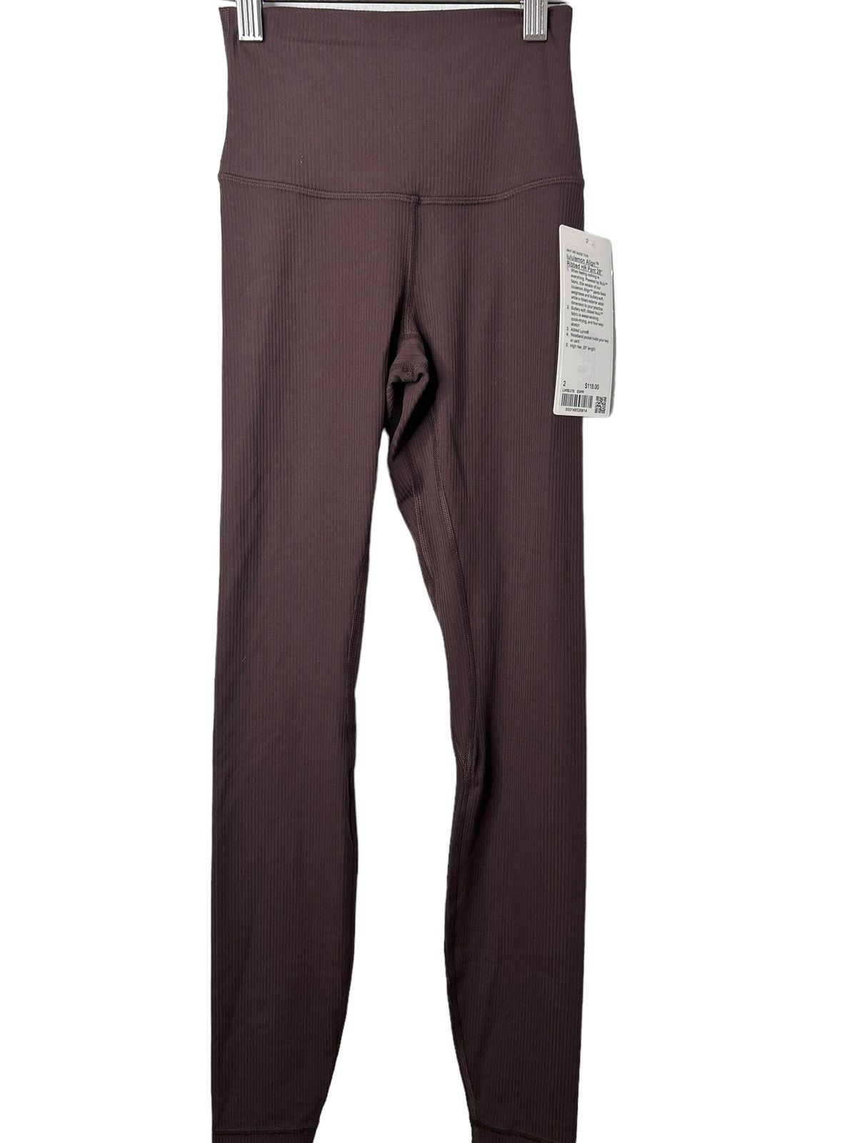 image of New Lululemon Align Ribbed Hr Pant Legging 28” Espresso 2 in Brown, Women's (Size 26)
