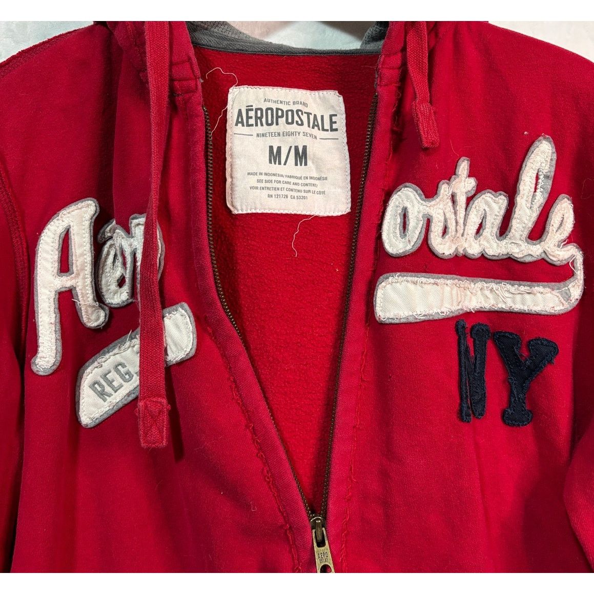 Aeropostale Size M | AEROPOSTALE Men's 1987 Zip Front Sweatshirt Hoodie Size US M / EU 48-50 / 2 - 4 Thumbnail