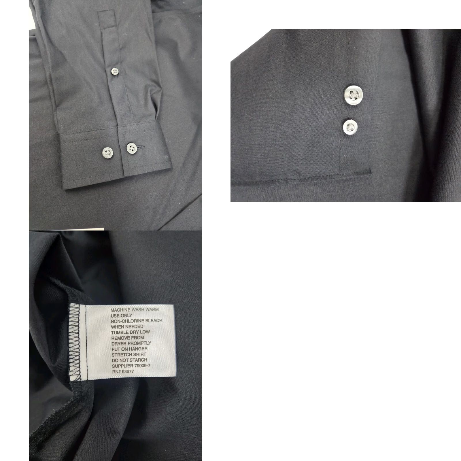 Vintage NWT J.Ferrari Mens Long Sleeve Slim Fit Black Shirt Size L 16-16.5/32-33 #8010 Size US L / EU 52-54 / 3 - 8 Thumbnail