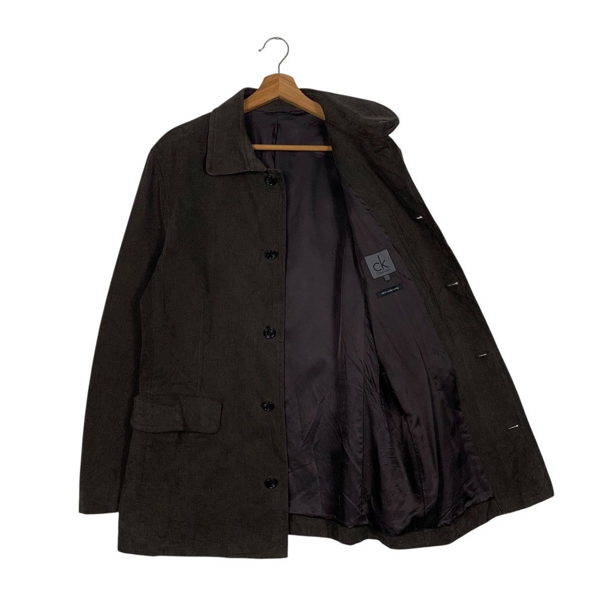 Calvin Klein CALVIN KLEIN Dark Brown Casual Jacket #1838-C80 Size US L / EU 52-54 / 3 - 9 Thumbnail