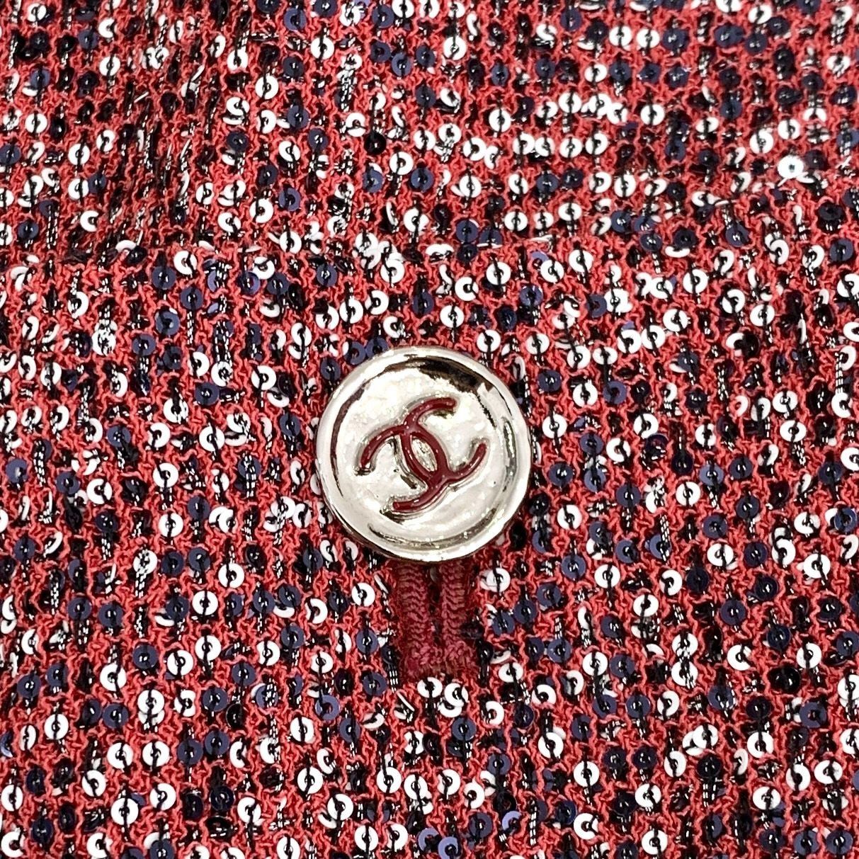 Chanel Chanel Red Sequin-Embellished Collared Vest (Size XS, 23 Col Size XS / US 0-2 / IT 36-38 - 5 Thumbnail