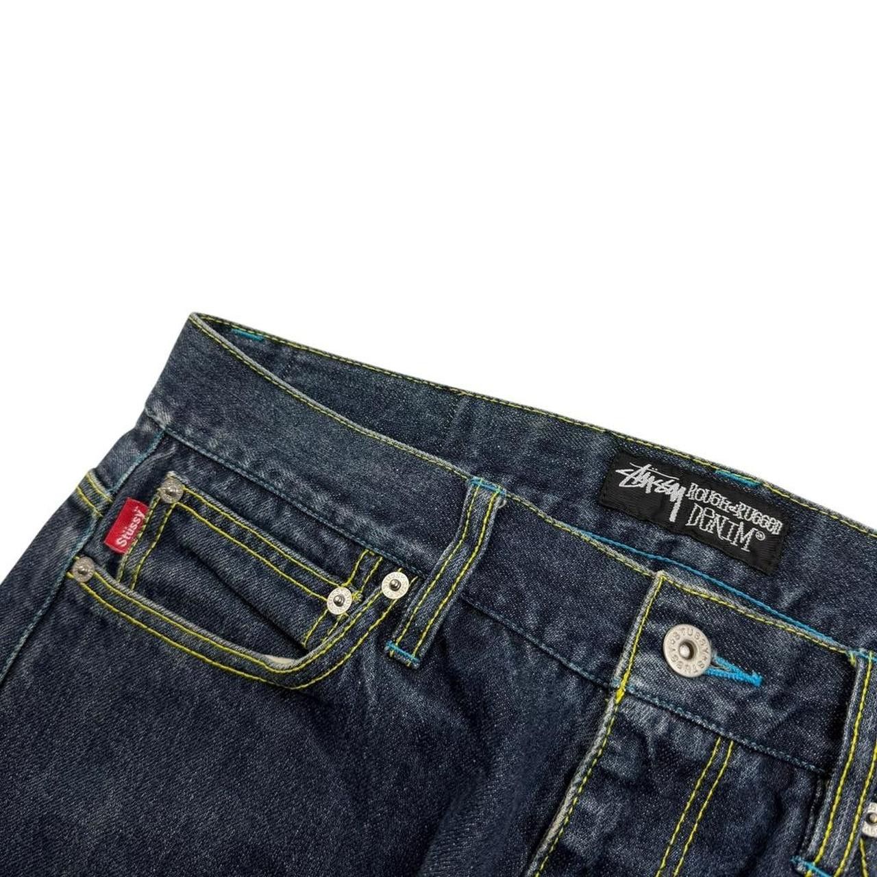 Stussy Vintage 2000s Stussy Embroidered Jeans - Waist: 34” Size US 34 / EU 50 - 7 Thumbnail