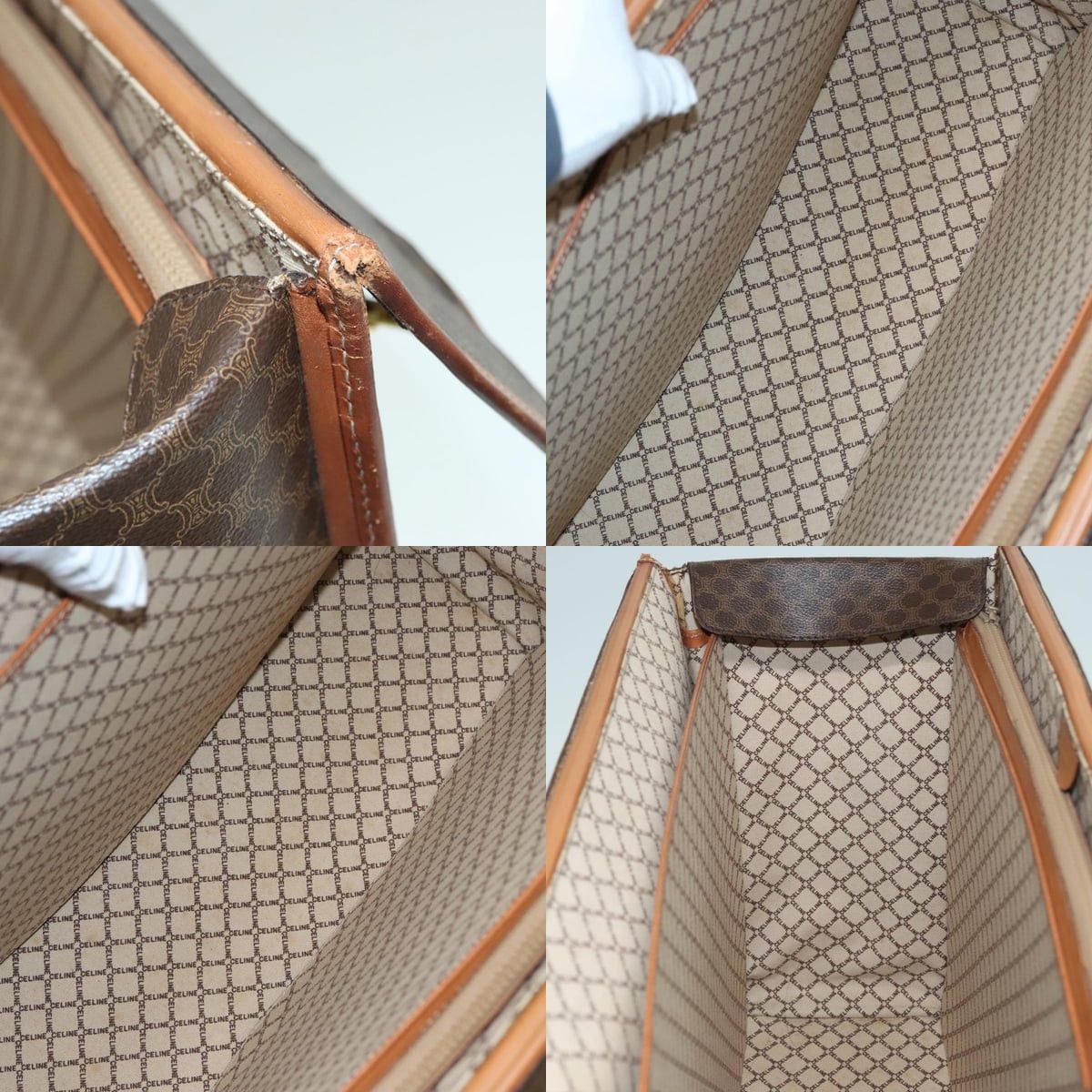 Celine CELINE Macadam Canvas Trunk Pvc Leather Gold Brown Size ONE SIZE - 13 Thumbnail