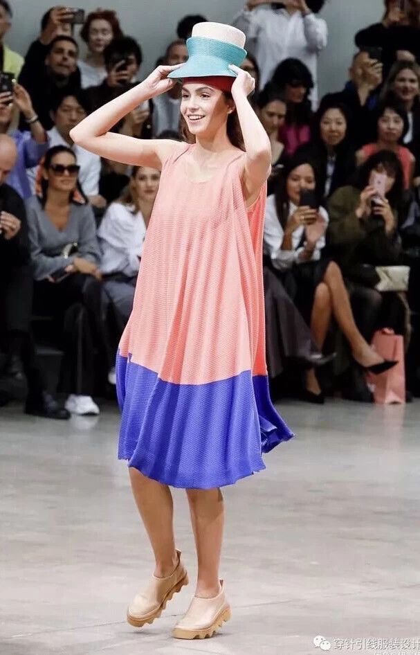 Issey Miyake Issey Miyake size:2 Orange and blue color-blocked spring d Size M / US 6-8 / IT 42-44 - 8 Thumbnail
