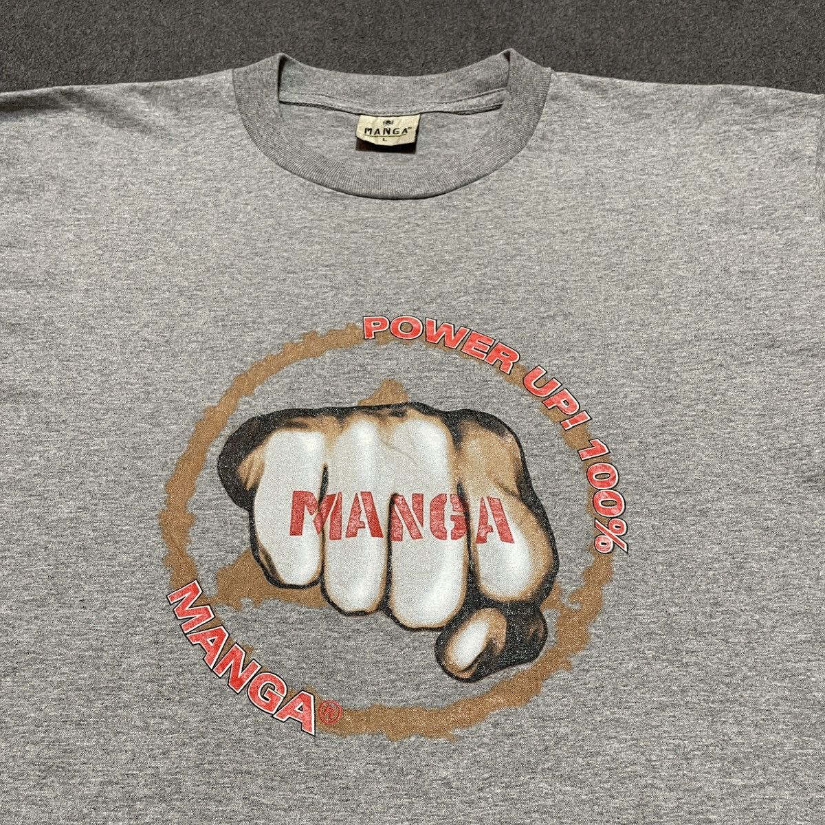 Vintage Vintage Manga Street Clothing Power Up 100% T-shirt Size US L / EU 52-54 / 3 - 2 Thumbnail