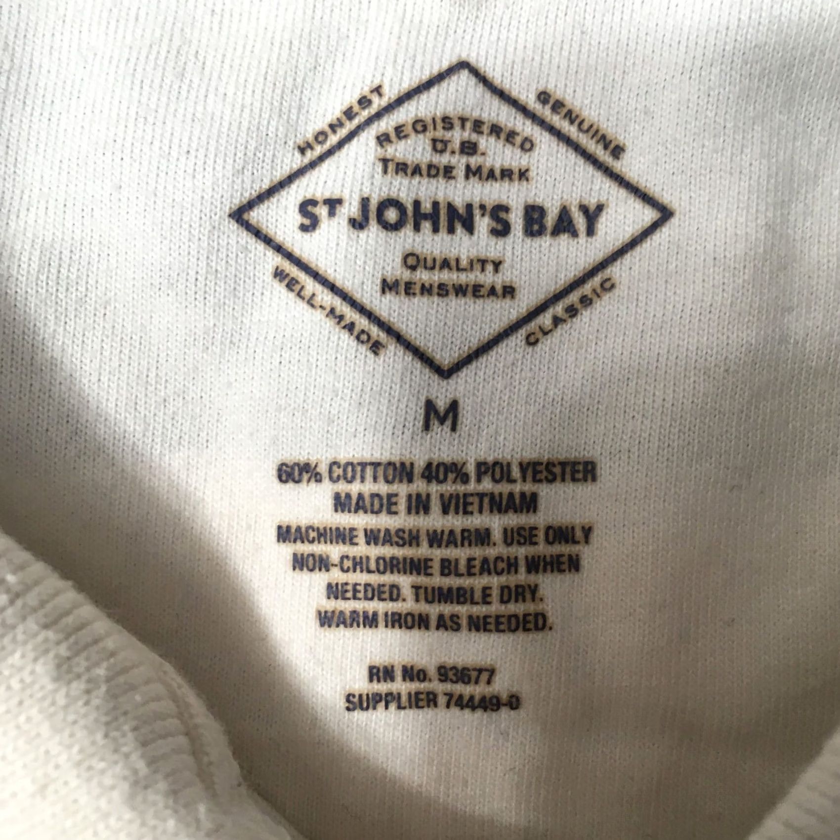 Vintage St. John's Bay Polo Shirt Size MED Blue WHITE STRIPE Short Sleeve Casual Men Size US M / EU 48-50 / 2 - 3 Thumbnail