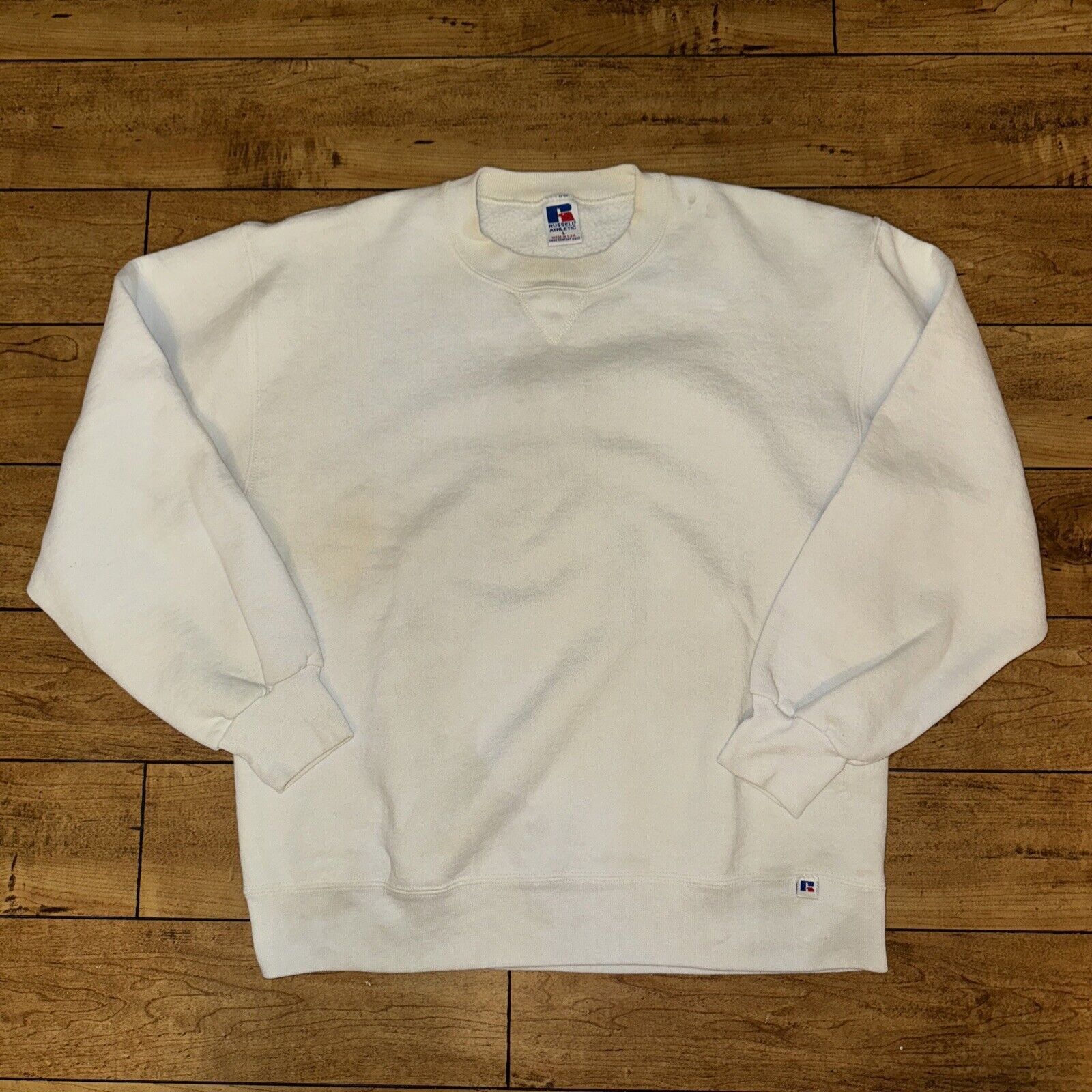Champion × Russell Athletic × Vintage Russell Athletic Sweatshirt White L Made In USA 22x26 Size US L / EU 52-54 / 3 - 1 Thumbnail