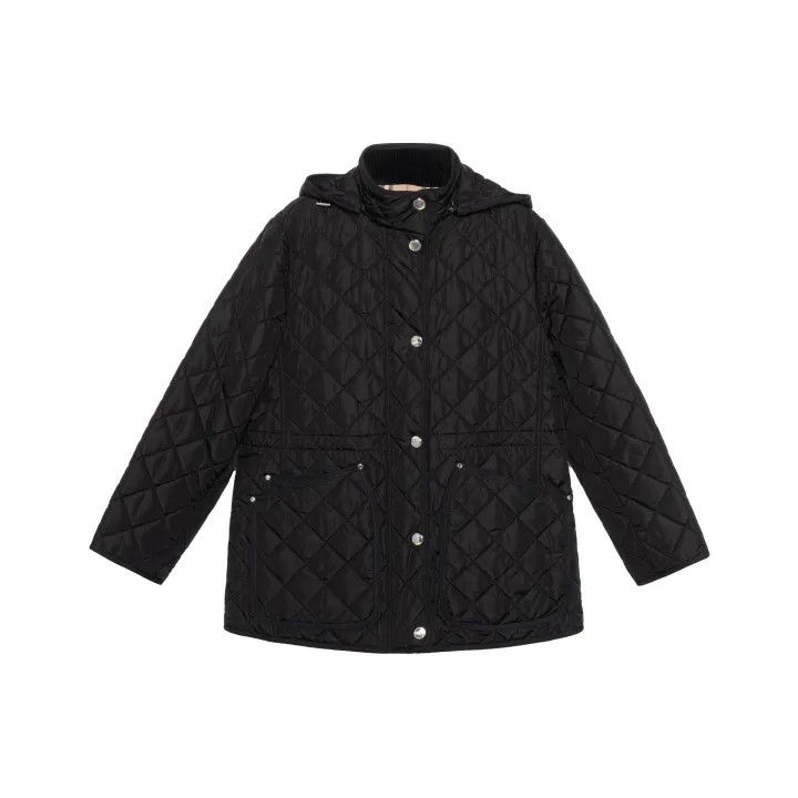 Burberry Black Quilted Hooded Jacket 0079
