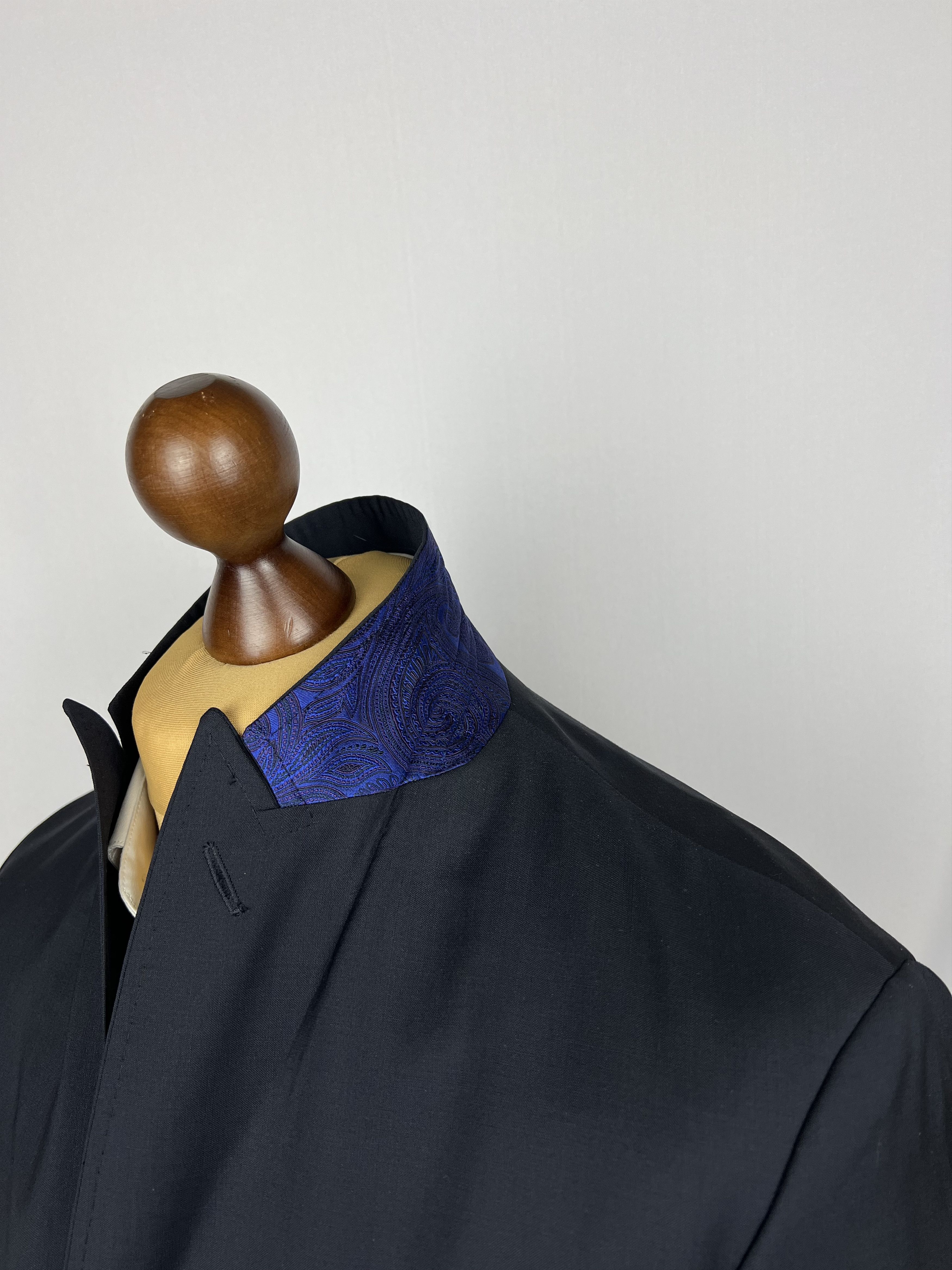Etro Milano Solid Midnight Lightweight Half-Lined Wool Sport Coat Size 40R - 6 Thumbnail
