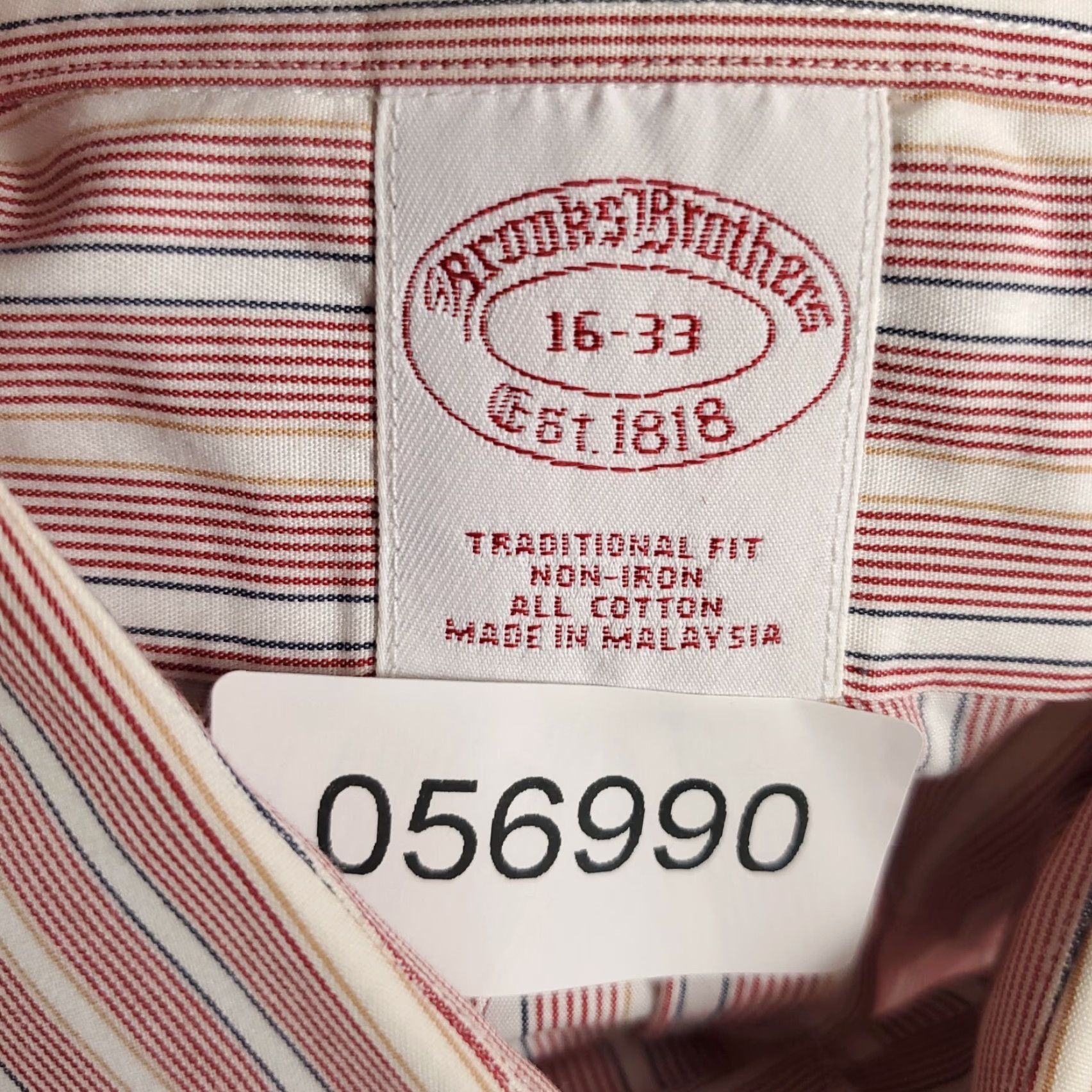 Brooks Brothers Brooks Brothers Dress Shirt Mens Size 16 Red Striped French Cuff Button Up Size 42R - 7 Thumbnail