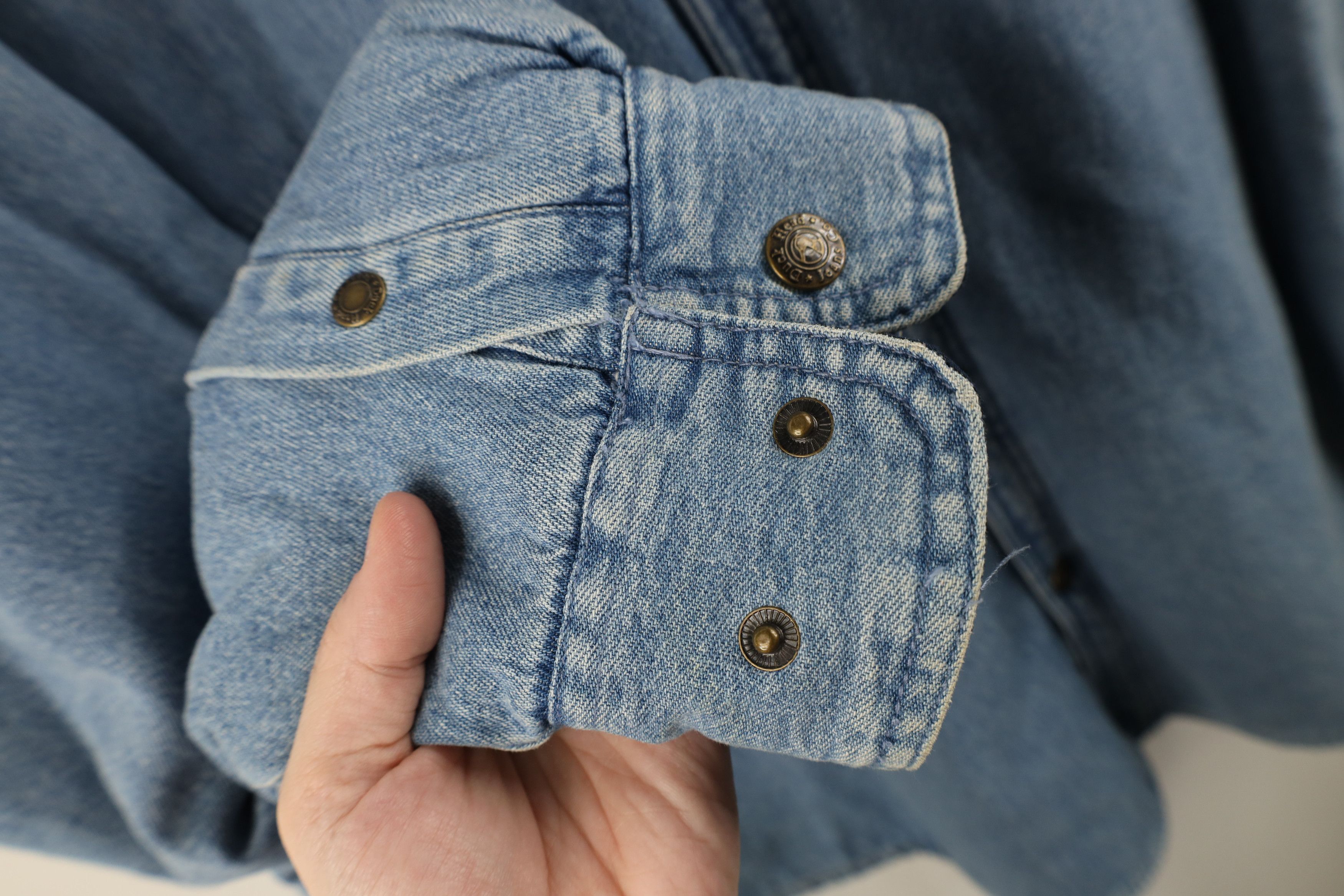 Vintage Vintage 90s Streetwear Lined Denim Button Shirt Jacket Size US XL / EU 56 / 4 - 4 Thumbnail