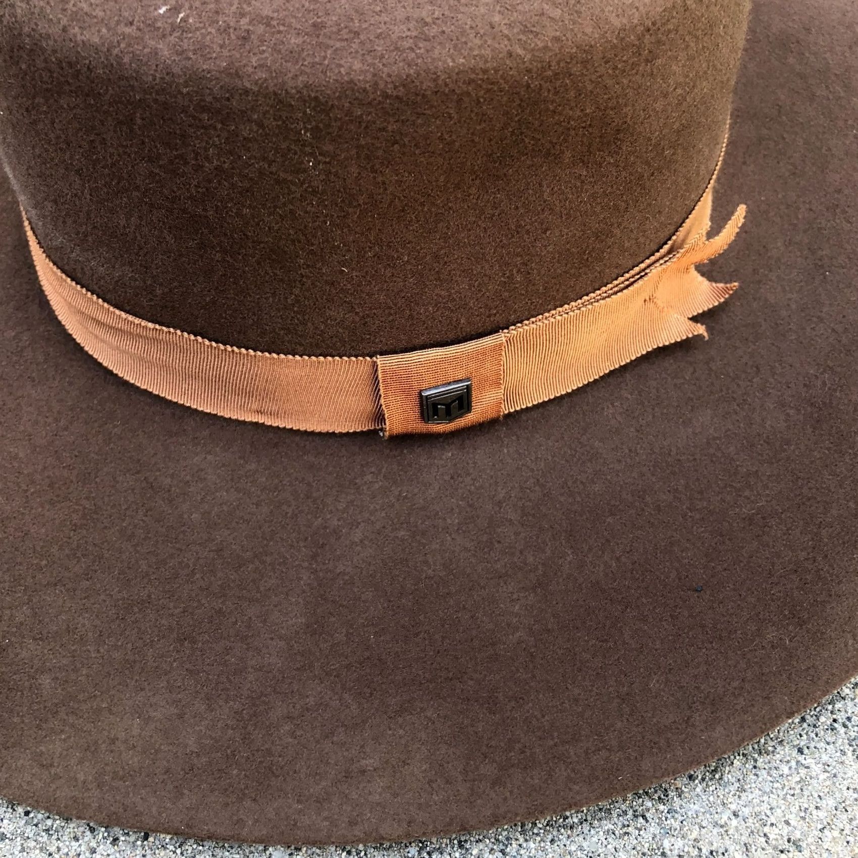 Vintage Mossant 100% Wool Fedora Flat Top Hat Women's 57 cm Brown Wide Brim Cap Size ONE SIZE - 2 Thumbnail