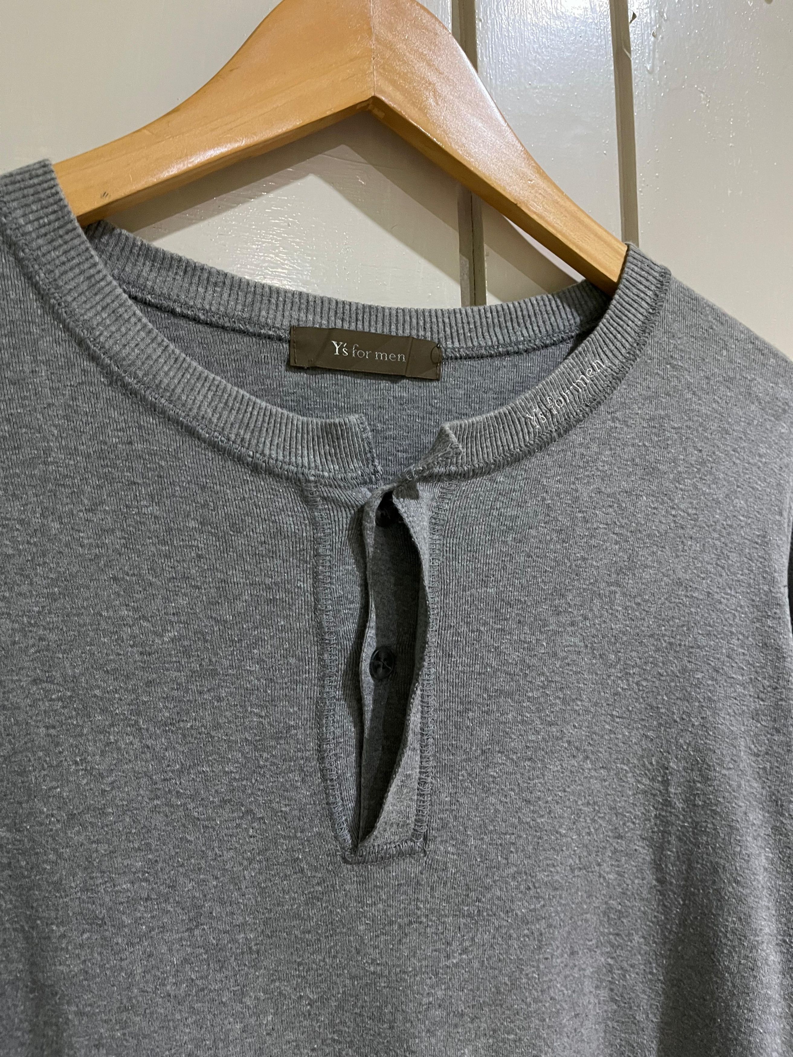 Yohji Yamamoto vintage ys for men grey longsleeve tee Size US S / EU 44-46 / 1 - 2 Thumbnail