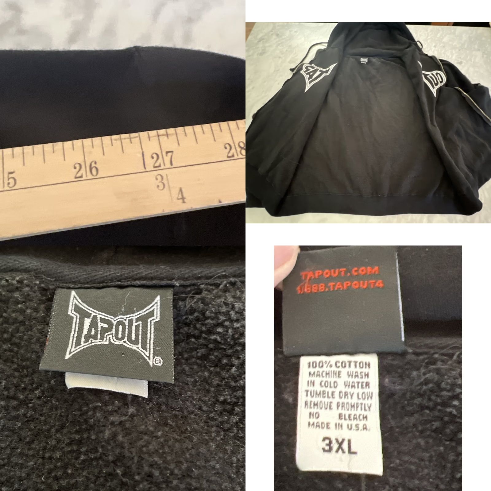Tapout VINTAGE Tapout Hoodie Full Zip Sweatshirt Mens 3XL MMA Camo Y2K Cotton USA Black Size US XXL / EU 58 / 5 - 10 Thumbnail