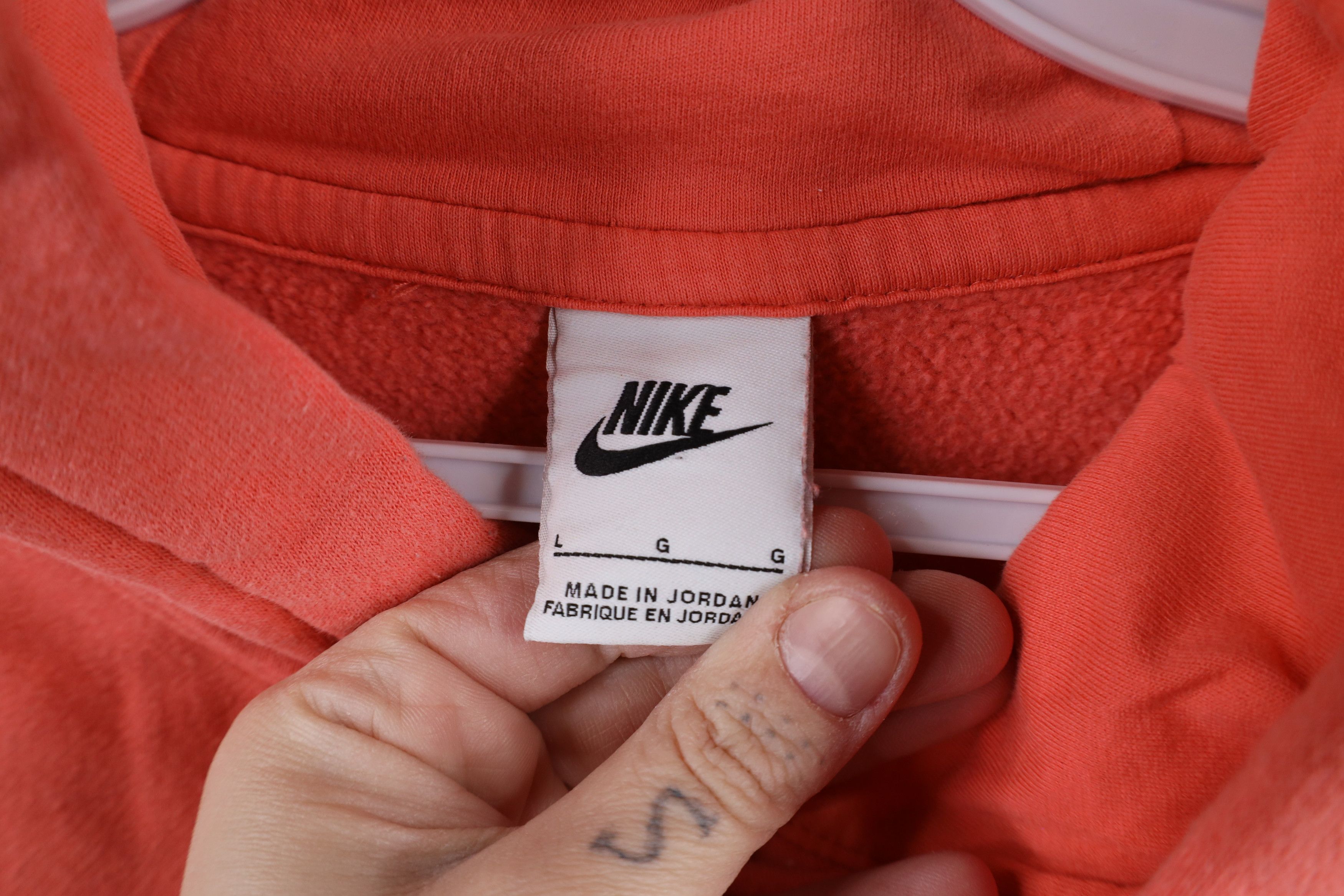 Nike × Vintage Vintage Y2K Nike Scott Mini Swoosh Hoodie Sweatshirt Pink Size US L / EU 52-54 / 3 - 8 Thumbnail