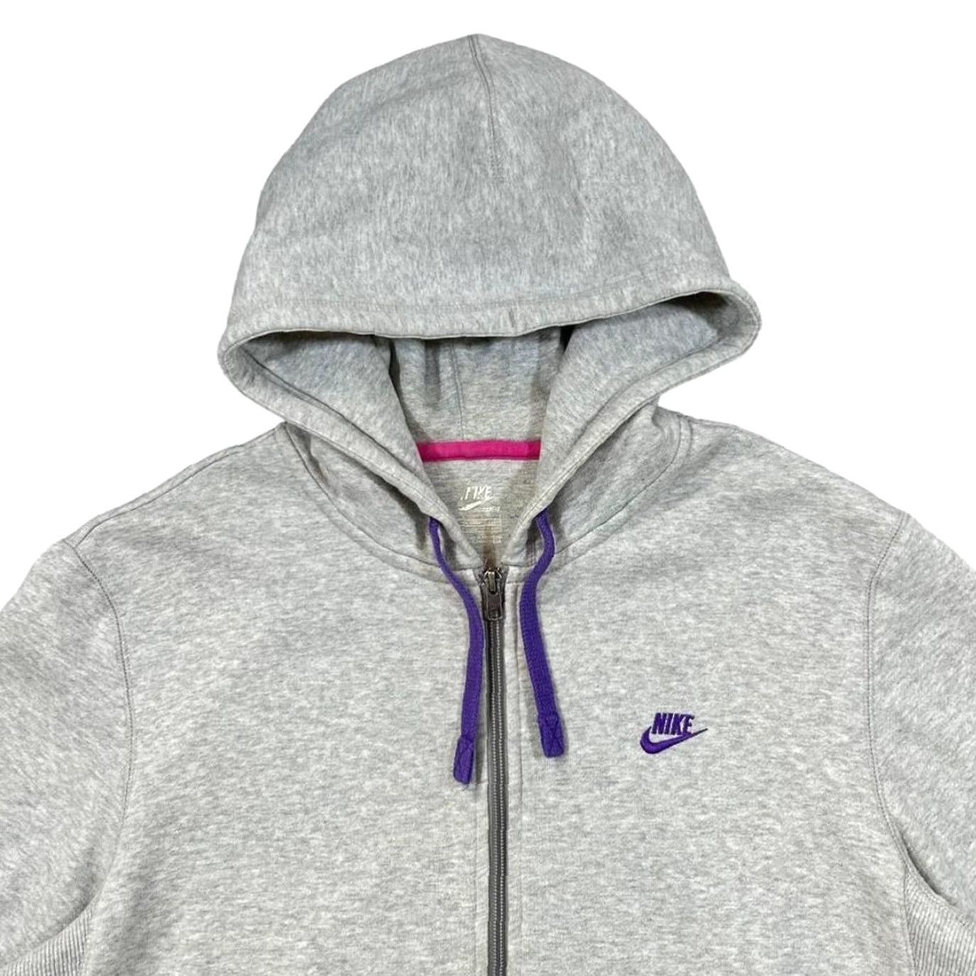 Nike Nike Classic Basic Embroidered Mini Logo Grey Zip Hoodie Large Mens Hoodie Heritage Vintage Style Size US L / EU 52-54 / 3 - 3 Thumbnail