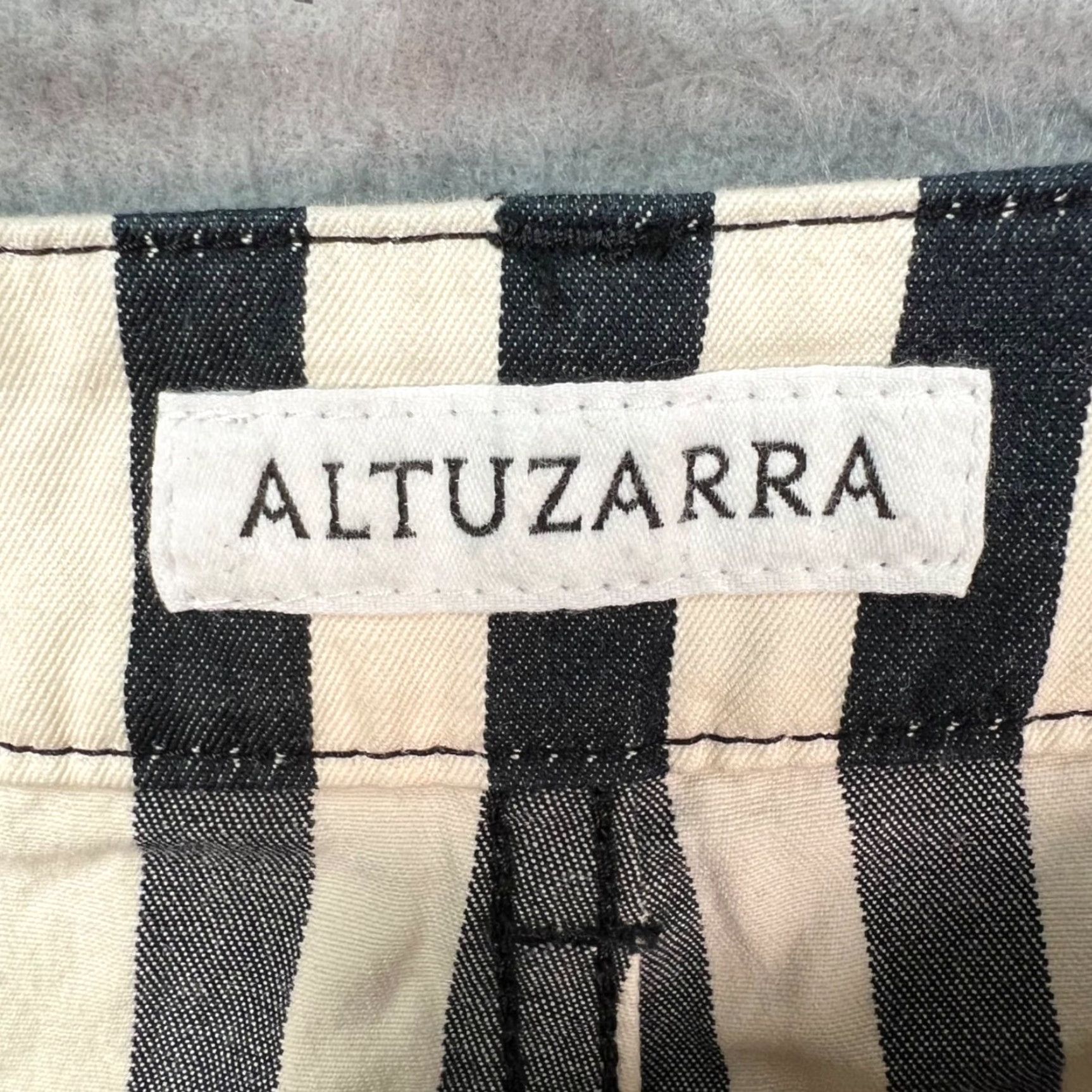 Altuzarra VINTAGE Altuzarra Black & White Striped Crop Pants Womens 38 Slim Fit w/ Waist Tie Size 26" / US 2 / IT 38 - 3 Thumbnail