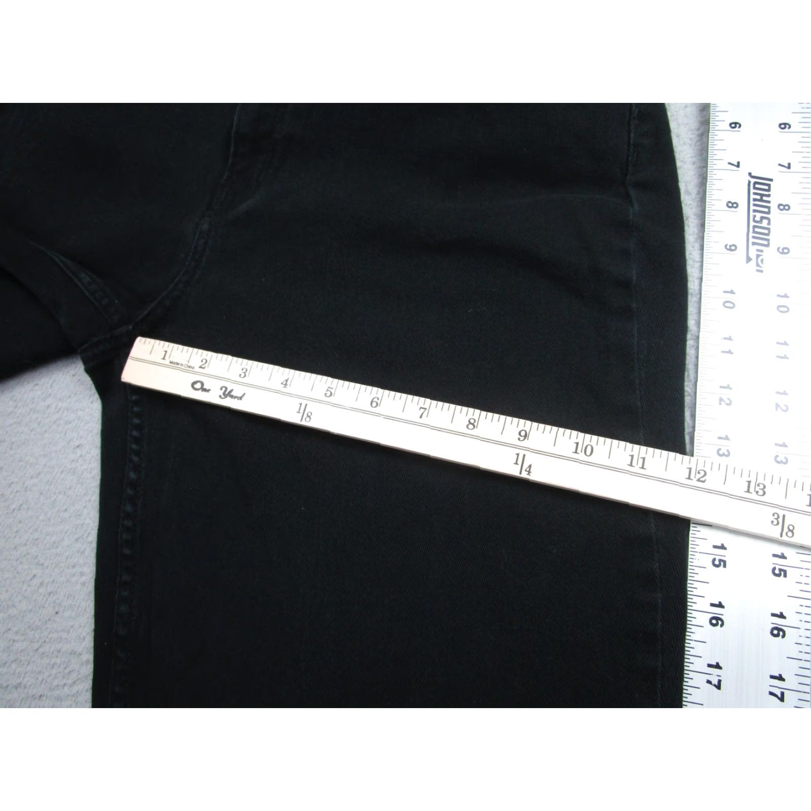 H&M H&M Divided Jeans 10 Black Stretch Tapered Raw Frayed Hem Denim Womens Size 32" / US 10 / IT 46 - 5 Thumbnail