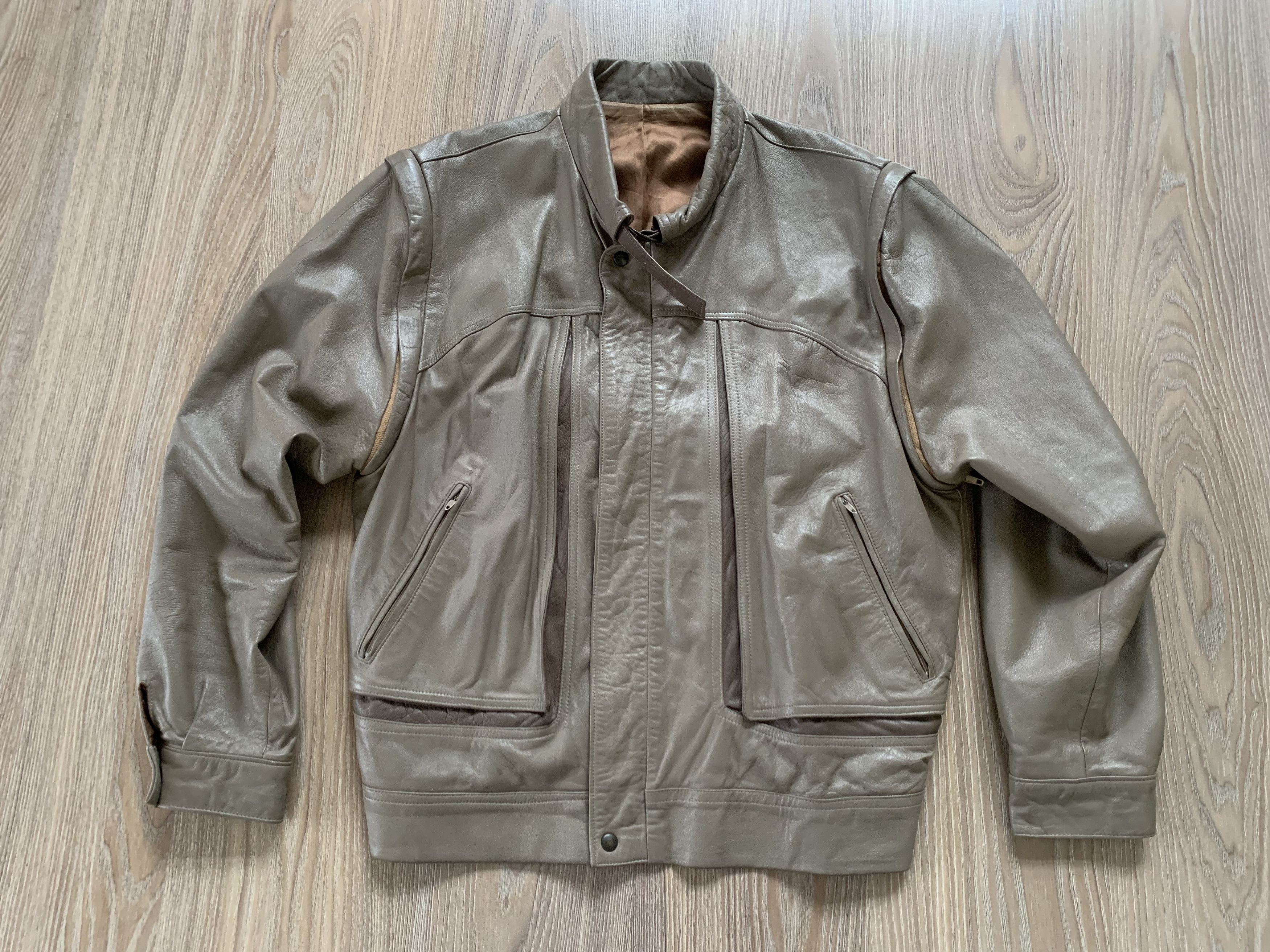 Vera Pelle Vera Pelle Vintage Italian Leather Transformer Bomber Jacket Size US L / EU 52-54 / 3 - 3 Thumbnail
