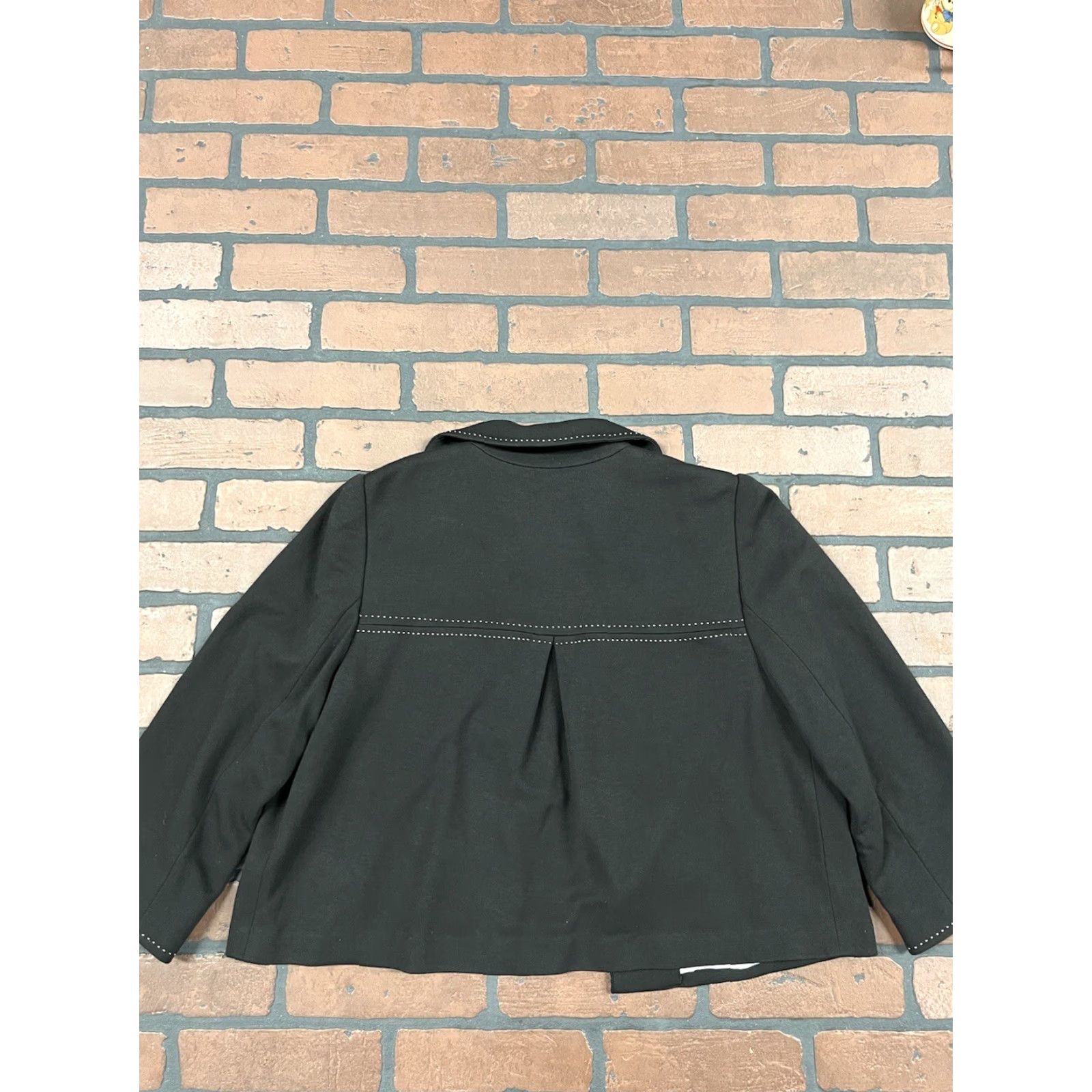Sandro Sandro Blazer Women L Black / Polka Dot Button Collared 4-Button Solid Jacket Dressy Casual Workwear Designer Mens? Size L / US 10 / IT 46 - 6 Thumbnail