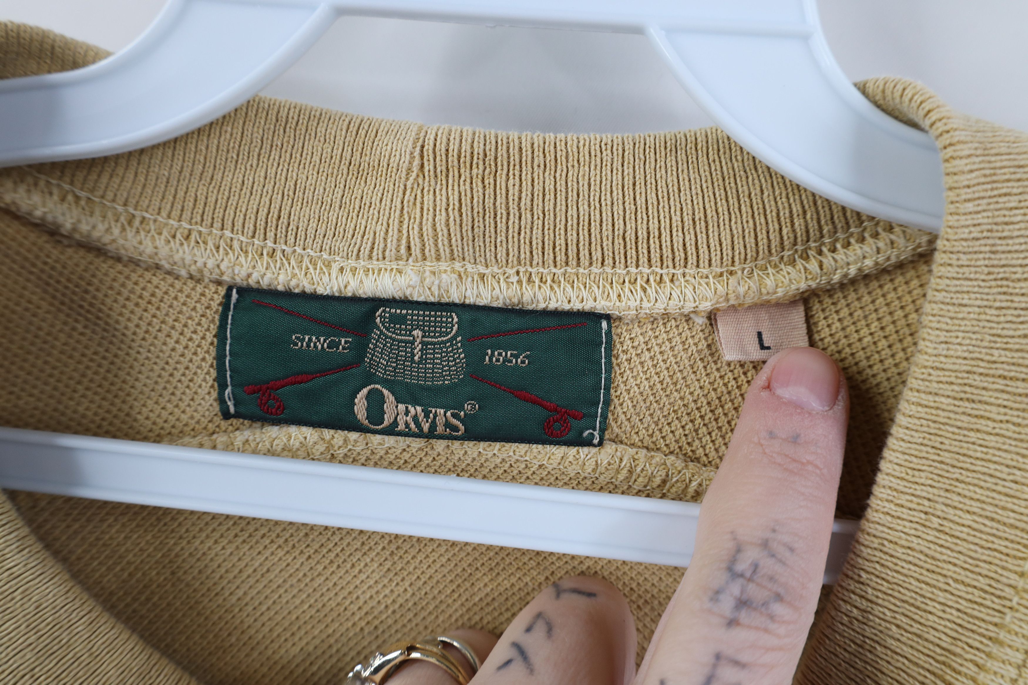 Orvis Vintage 90s Orvis Heavy Stonewash Thermal Knit T-Shirt USA Size US L / EU 52-54 / 3 - 7 Thumbnail
