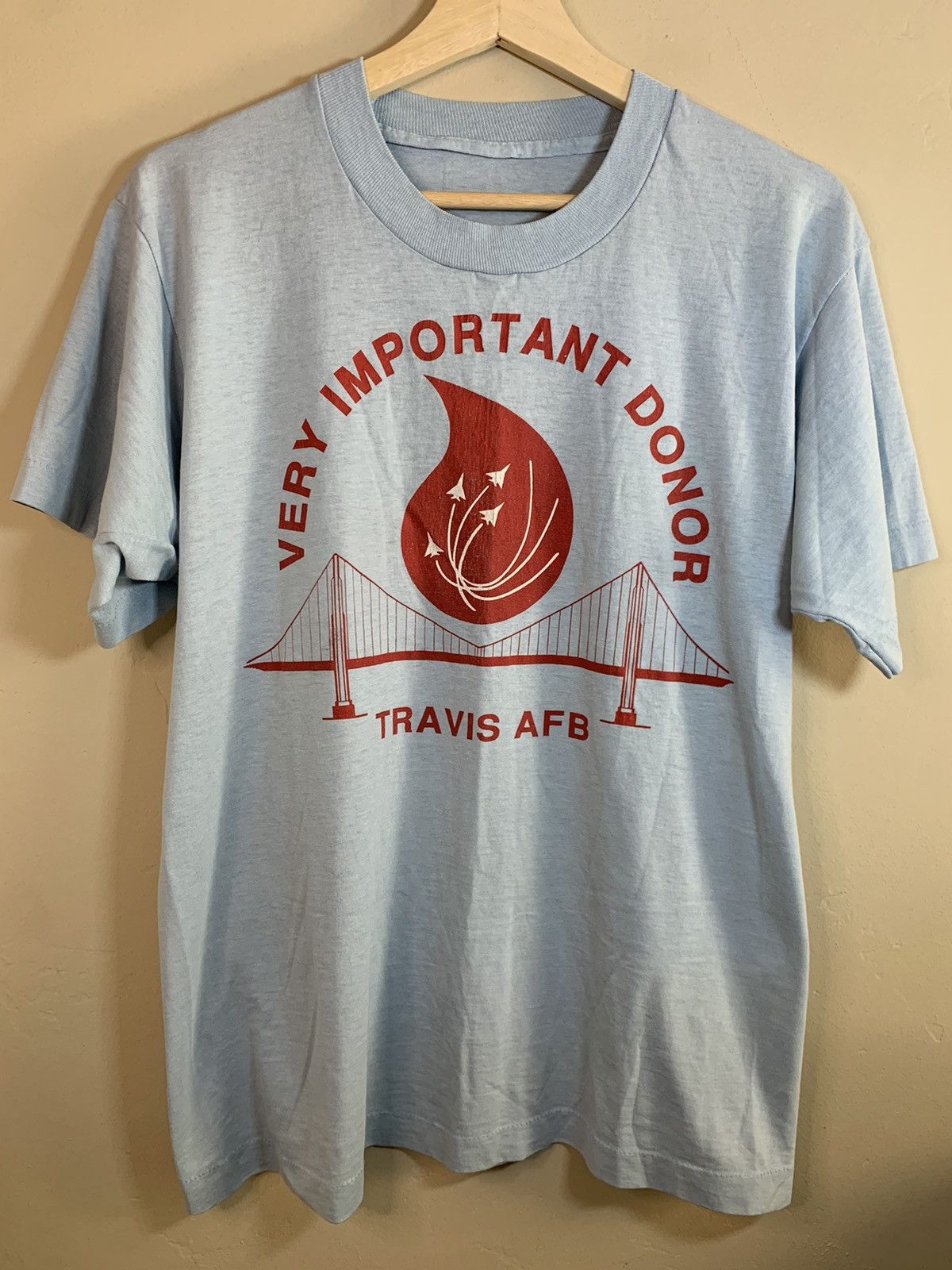 RARE* Vintage 80’s Travis Air Force Base Blood Donor T-Shirt