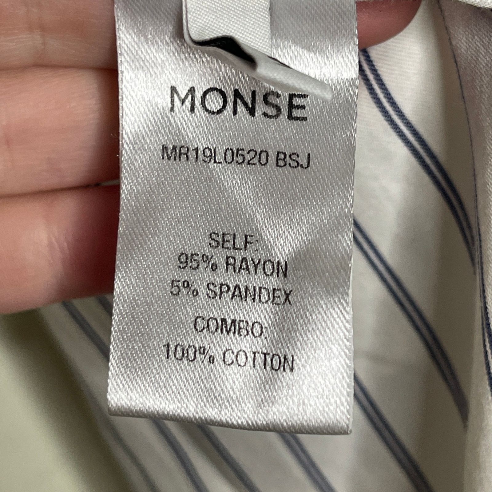 MONSE Monse navy blue and white striped asymmetrical shirt sz S Size S / US 4 / IT 40 - 6 Thumbnail
